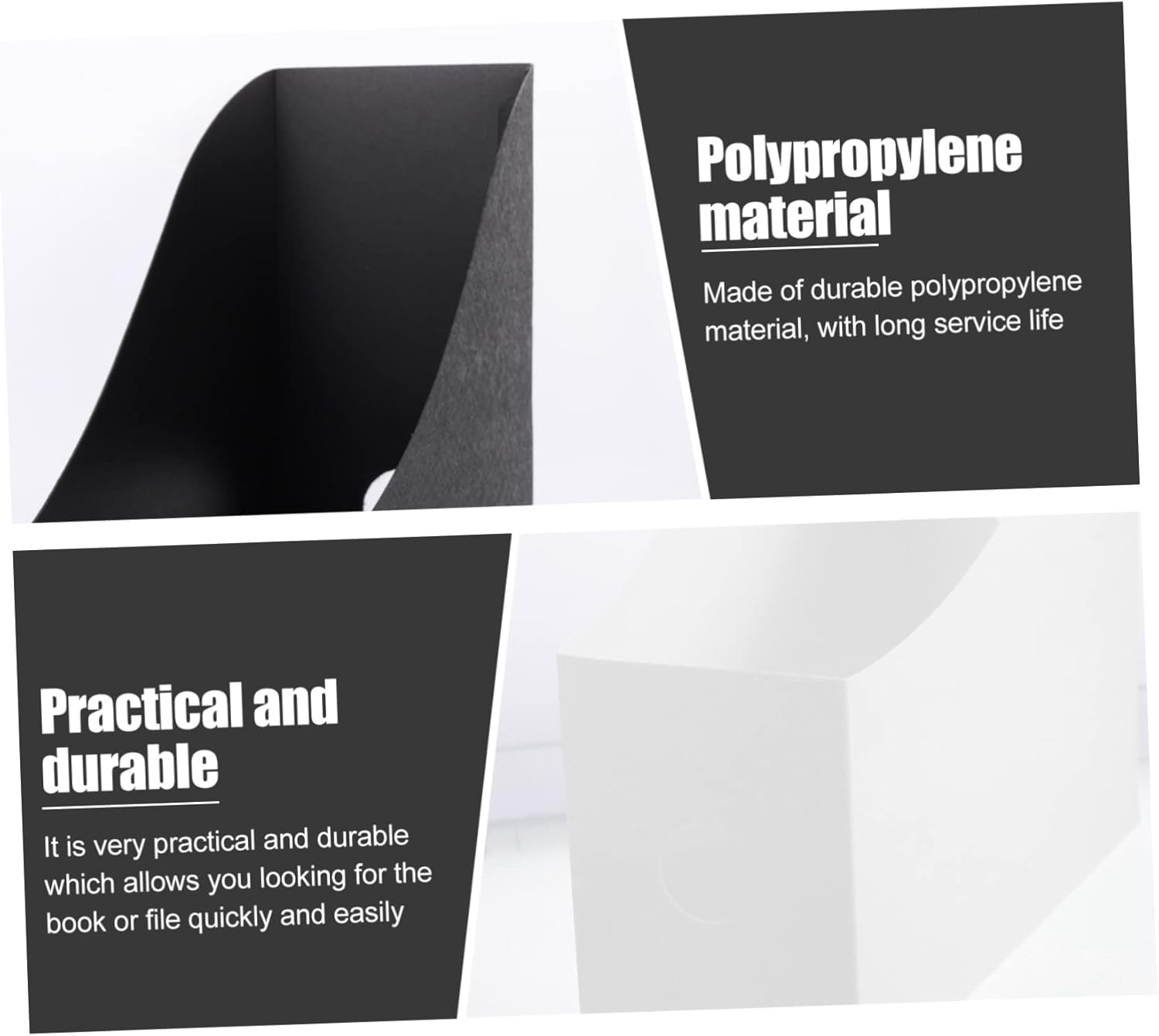 TOGEVAL 2Pcs Polypropylene File Rack Desk Document Organiser Book Accessories Multi-Function Filing Organiser image number 2