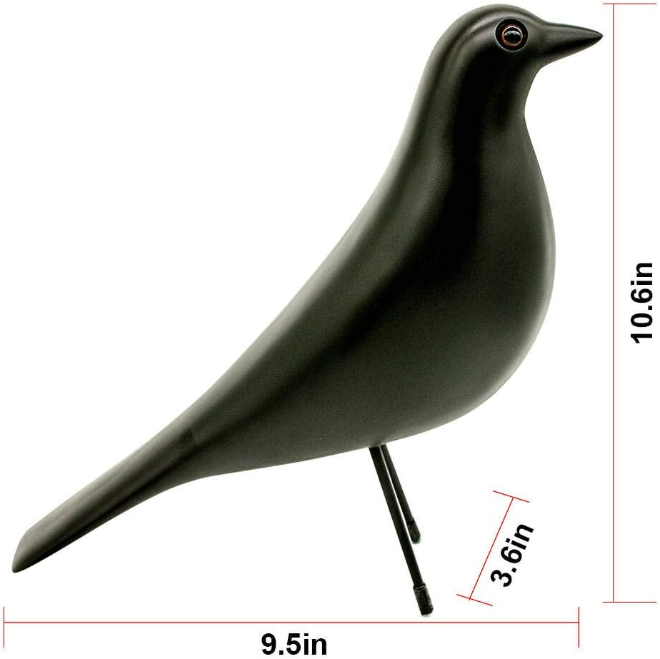 Thribartlive Mid-Century Home Decor House Bird - Office Decor Desk Dove Ornament Arts Gift (Black) - Blue image number 2