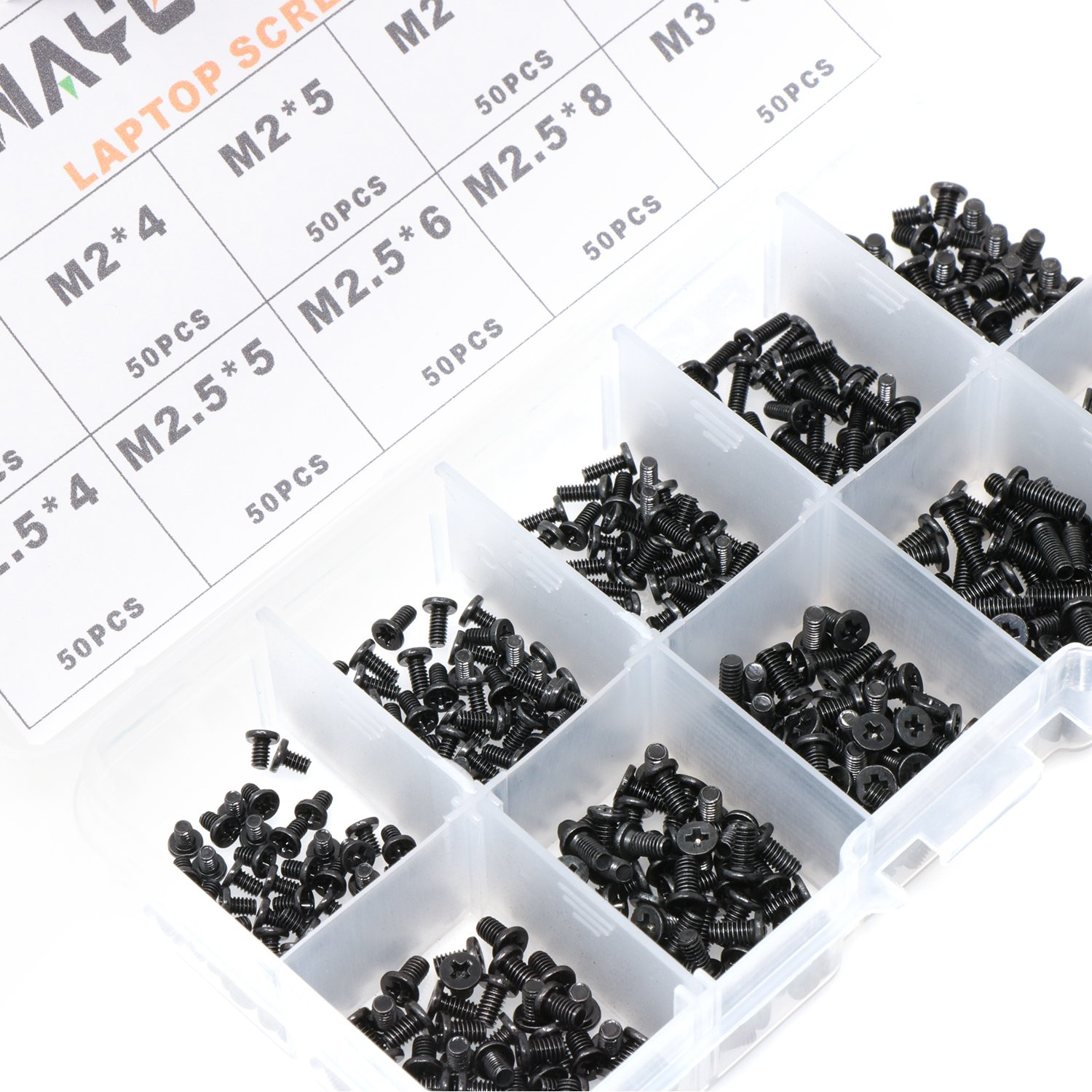 Waykino 500 Pieces Laptop Notebook Computer Screw Set Kit for IBM HP Dell Samsung Sony Toshiba Gateway Acer Lenovo image number 2