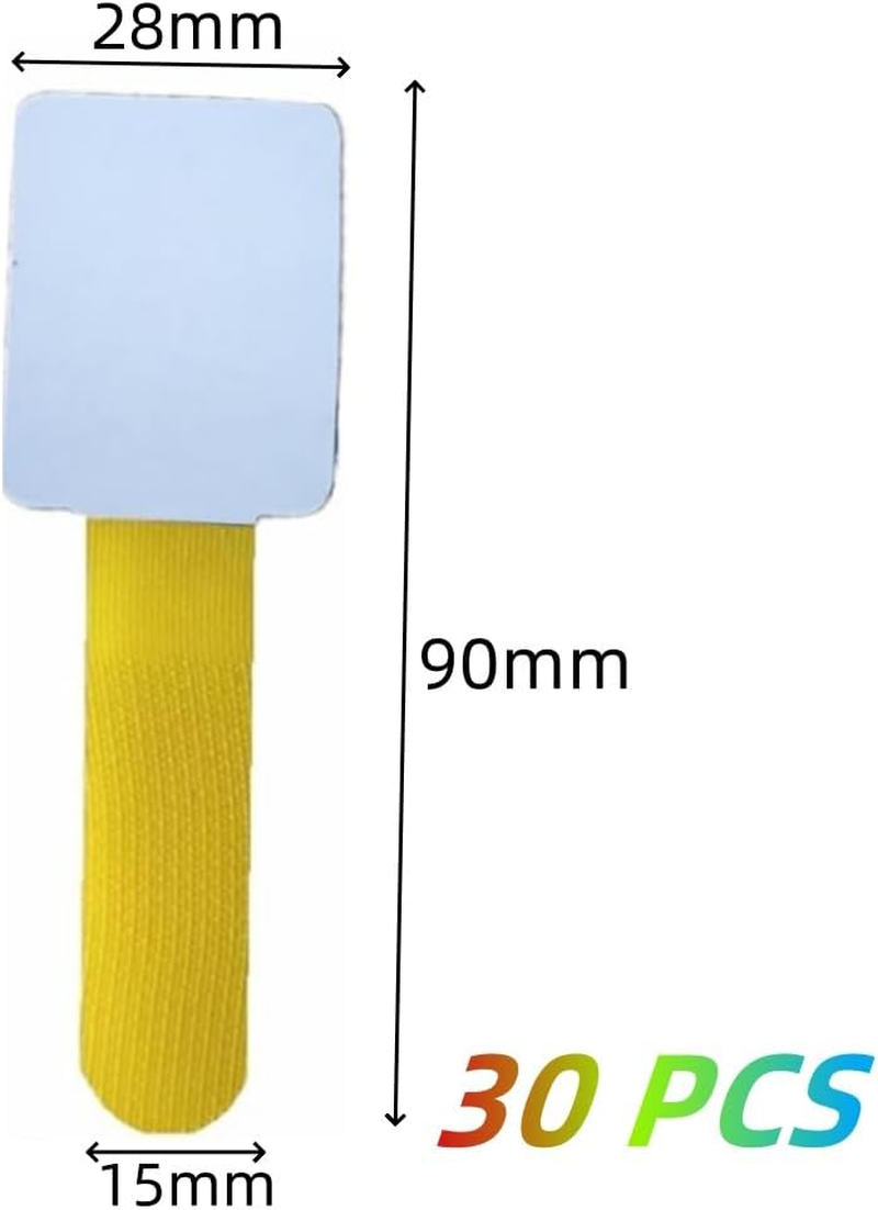 Hook and Loop Adhesive Cable Ties,30 PCS Sticky-Back Cord Organizer,Reusable Fastening and Organizing Data Cables,For Office, School and Home Use(8 Colors) image number 3