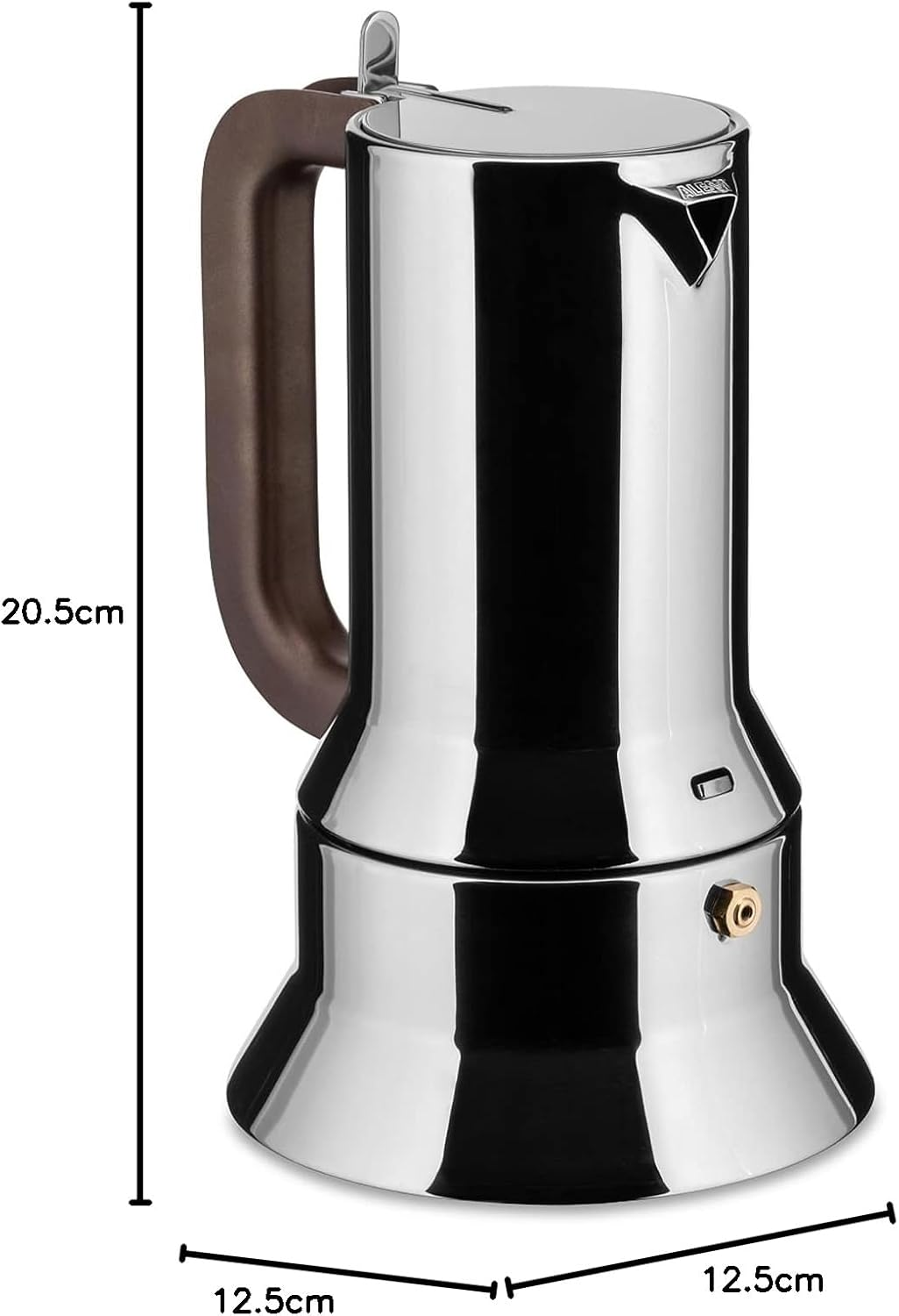 Alessi 6-Cup Espresso Coffee Maker in 18/10 Stainless Steel Mirror Polished with Magnetic Heat Diffusing Bottom,Silver image number 1