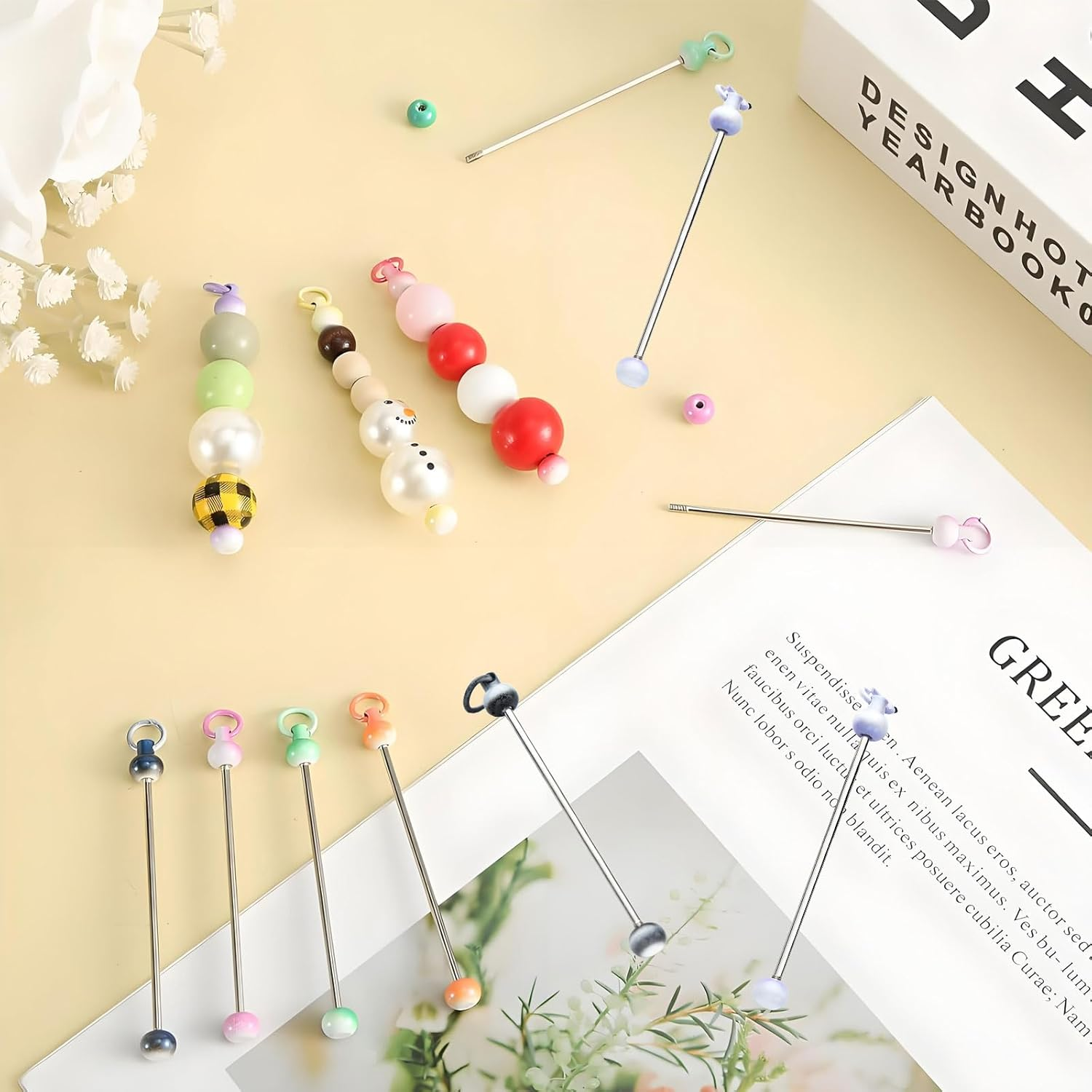 30Pcs Beadable Keychain Bars Beadable Blanks DIY Bead Bar Keychain Kit DIY Keychain Accessories Metal Bead Keychain Bar Link Detachable Key Chain for DIY Craft Making Gift Accessories image number 4