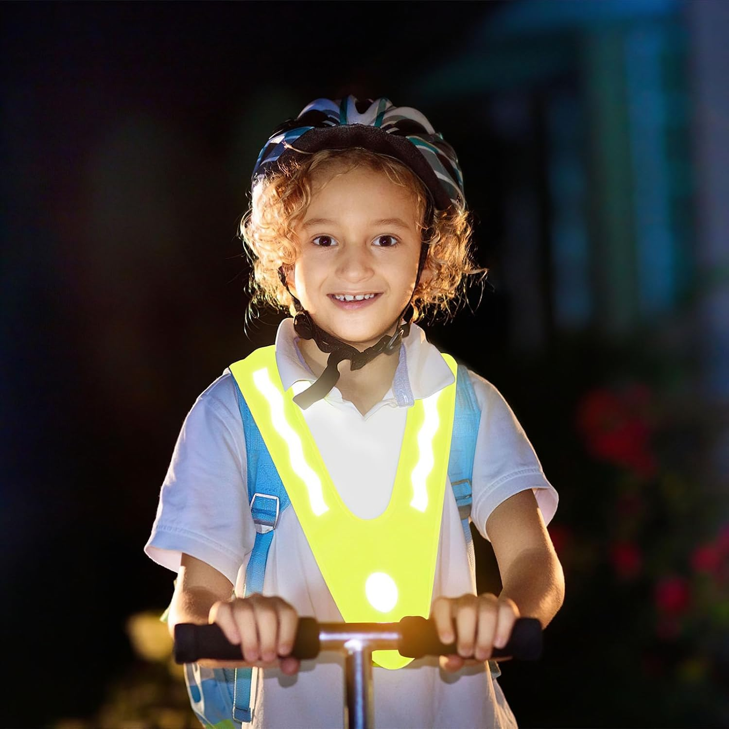 Weenwill Kids Hi Vis Vests,2 Pcs Reflective Safety Vest for Kids V-Shaped Jackets Children'S High Visibility Reflective Waistcoat for Cycling,Night Running,Dog Walking,Kid'S Outdoor Activities, Yellow image number 1