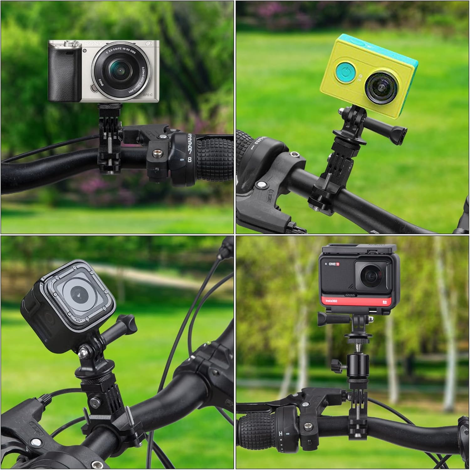 Tunejoy Handlebar Camera Mount 360&deg; Rotary Bicycle Mount Action Cameras Aluminium Motorcycle Mount Mounts for Gopro Hero 6/7/8/9/10 Osmo DJI image number 2
