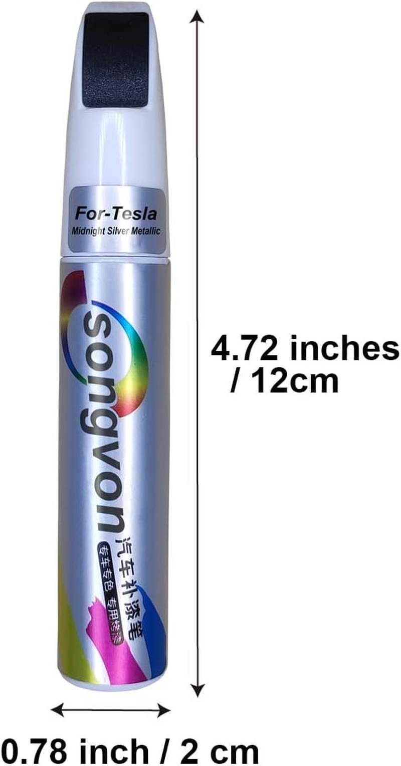 Silver Car Touch up Paint for Tesla Model 3 Model Y Mseries (Midnight Silver Metallic) image number 2