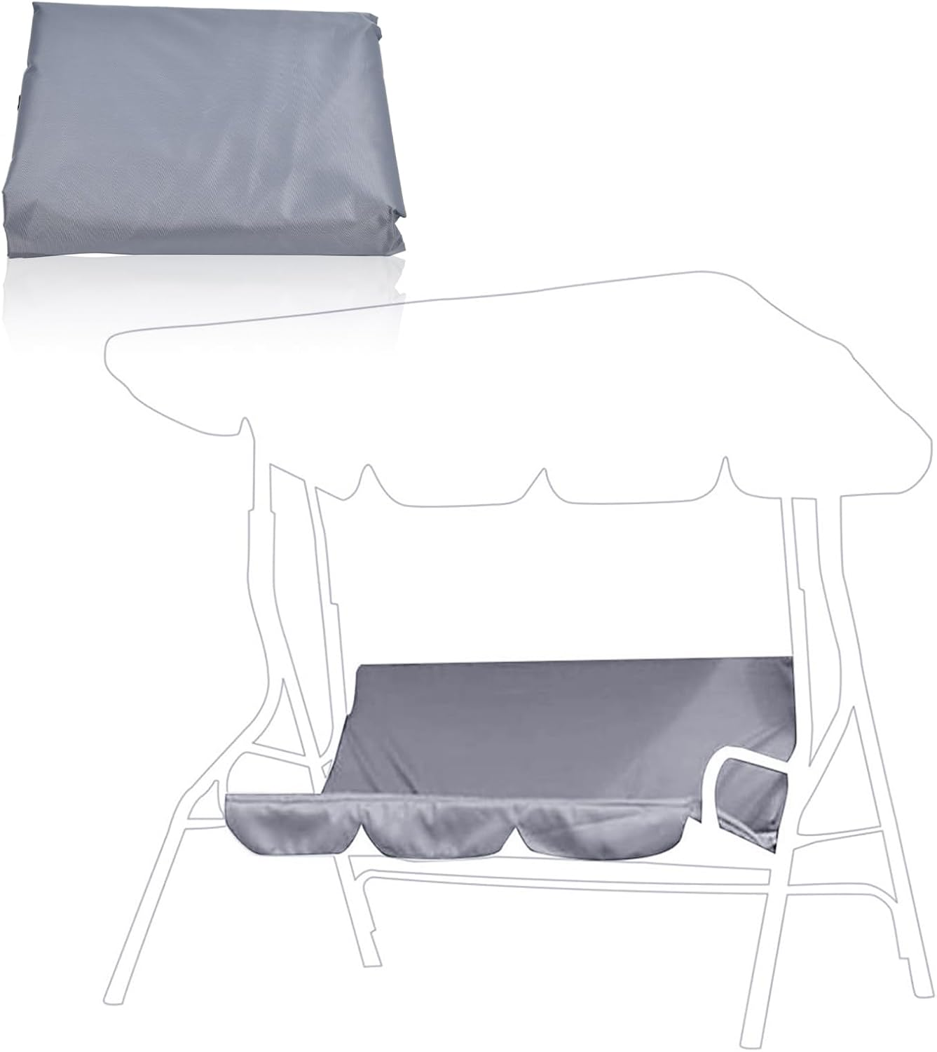 Omabeta 1PCS Outdoor Swing Chair Cushion Replacement Cover with Waterproof Material for 3-Seater, 150X50X10Cm/59.1X19.7X3.9In Swing Seat Cushion Cover for Garden Courtyard Hammock Seat, Red