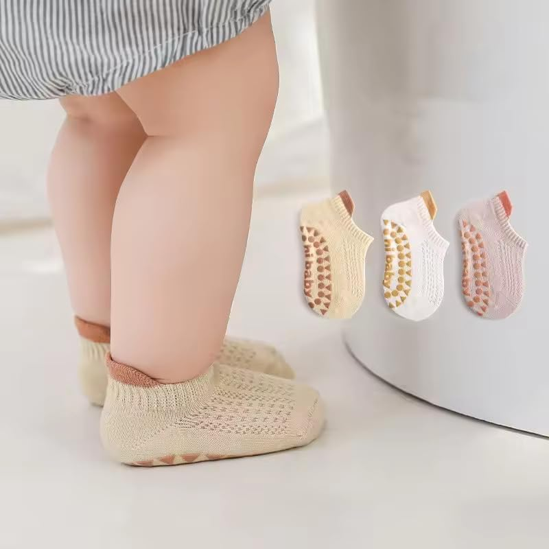 Non-Slip Baby Socks Spring Summer Season - for Baby'S Safe Steps - Soft Cotton - Grippy Soles - for Babies, Girls and Boys Toddlers (0-5) Y image number 3