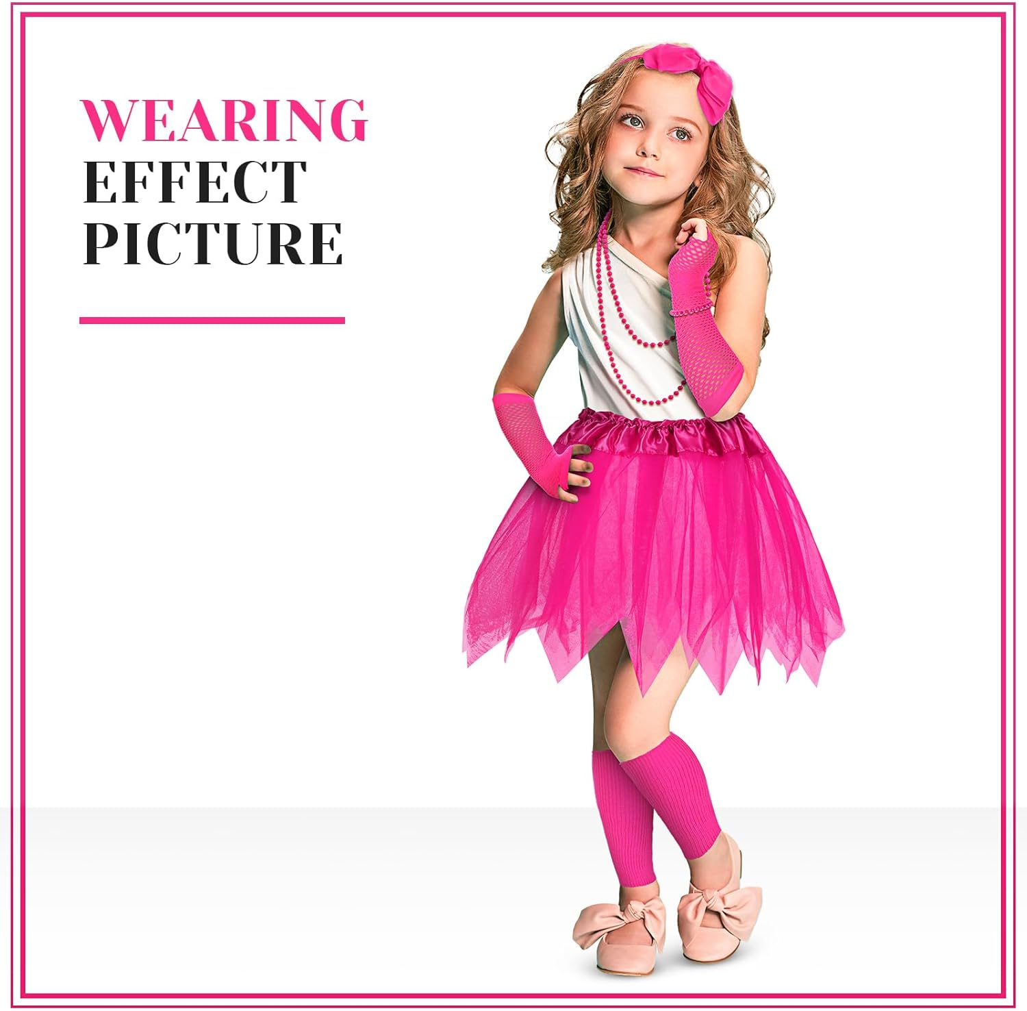 Boyiee 10 Pcs 80S Costume Accessories for Girls 80S Outfit Christmas Costume for Kids Cosplay 1980S Theme Retro Party image number 1