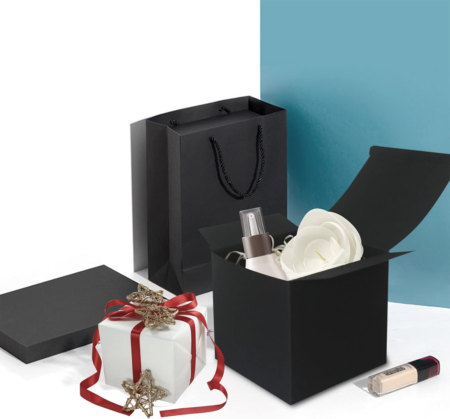 Black Kraft Gift Boxes, 130X130X130Mm Small Empty Gift Boxes with Lids for Presents, Sweet Favour Boxes for Parties, Weddings or Birthday(Pack of 10) image number 5