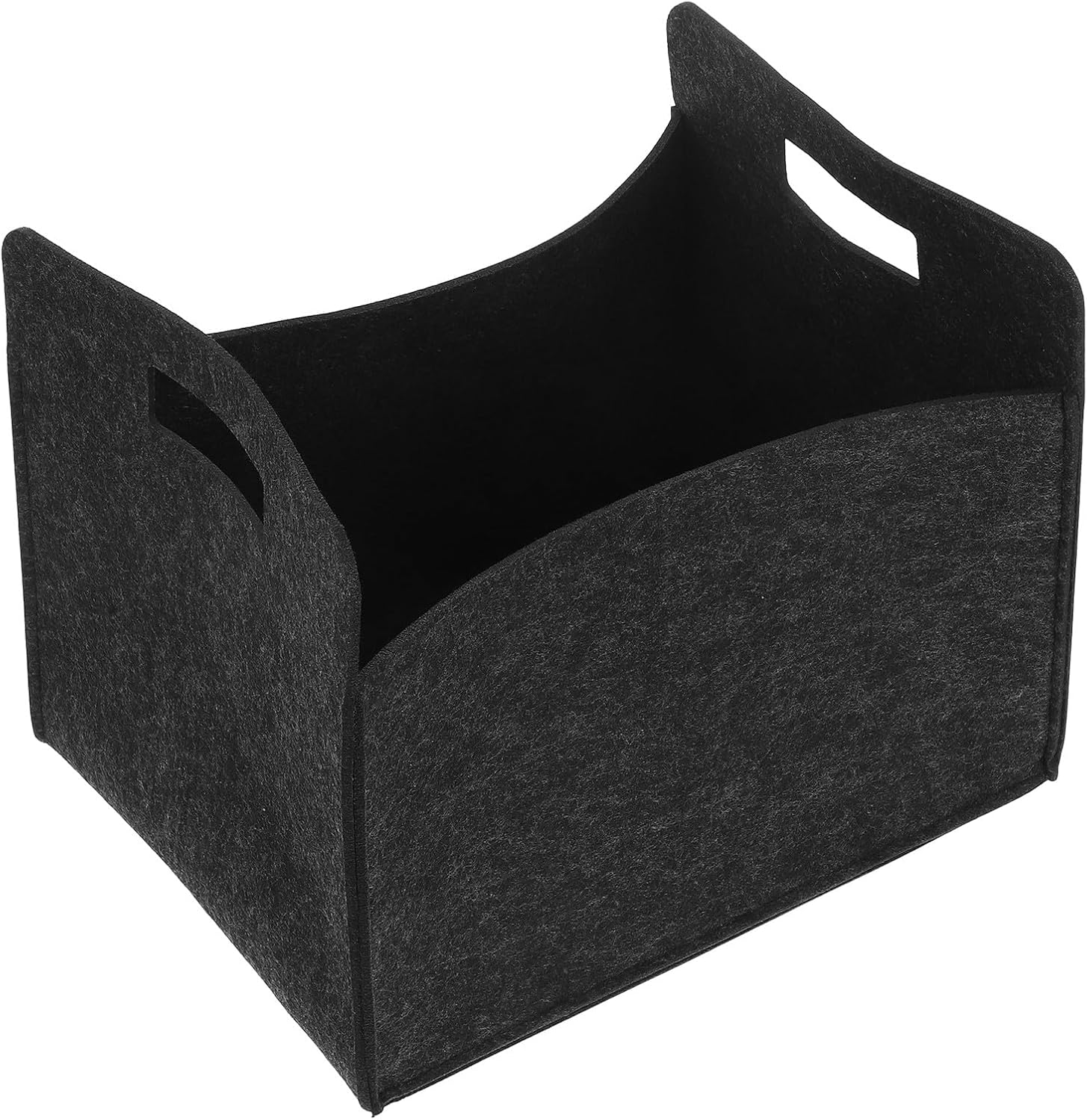 CHICAMPERA Foldable Felt Storage Basket with Handles, Collapsible Fabric Bin for Books, and Office Organization, Deep Grey Felt Basket for Home, Classroom, and Shelf Storage image number 5