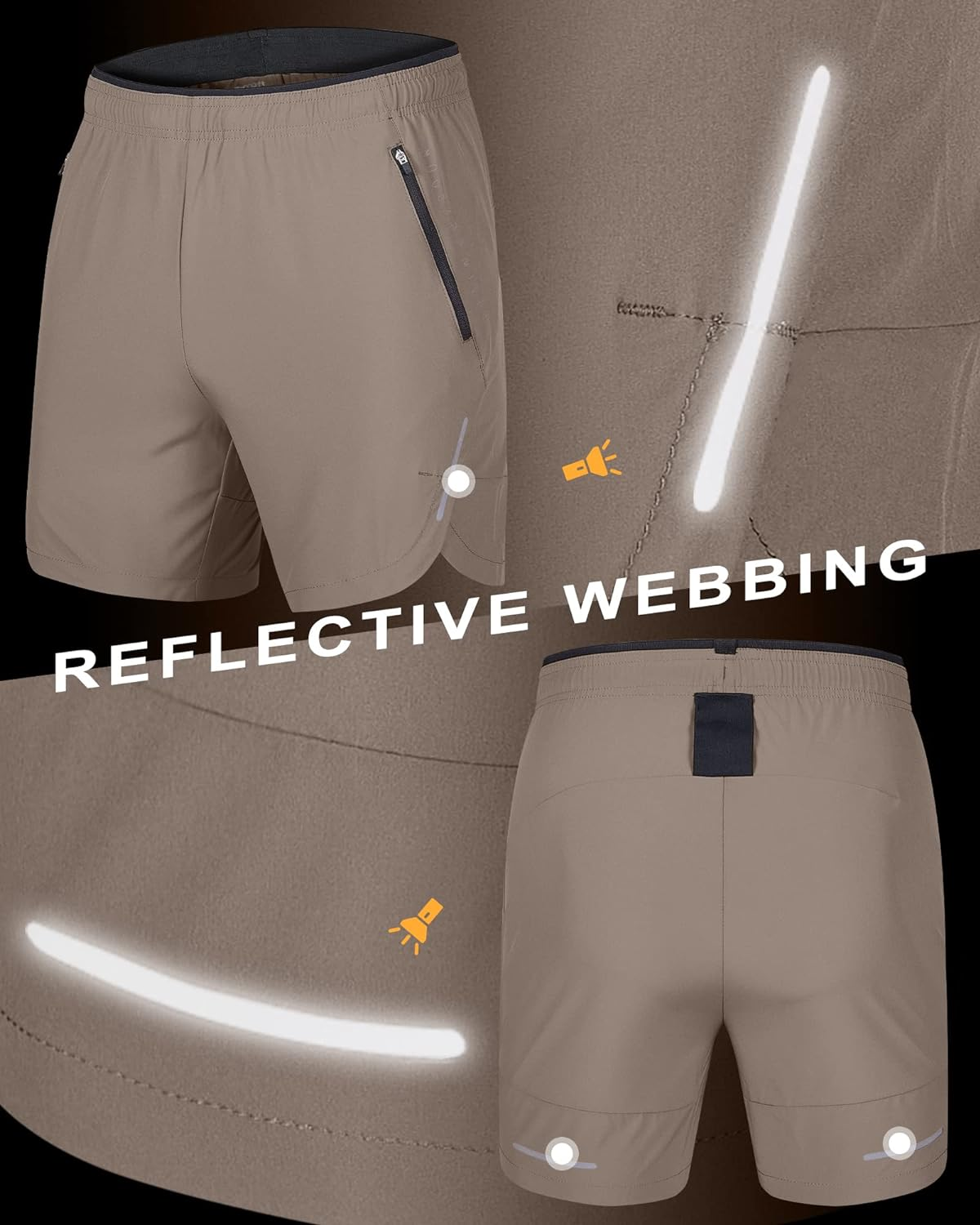 33,000Ft Men'S Blue Athletic Shorts with Pockets, Breathable, Drawstring Closure, Mid Rise, 3 Inch Inseam, Running, Gym, Training image number 5