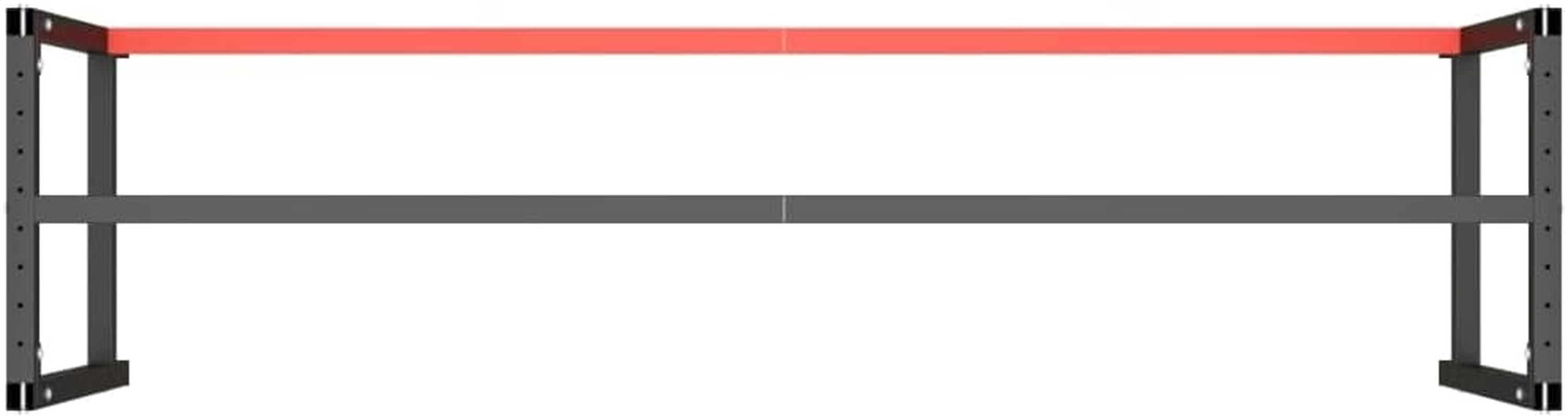 Vidaxl Heavy-Duty Metal Work Bench Frame - Matte Black and Red, Durable Powder-Coated with Reinforced Bar, Easy Assembly, 220X57X79 Cm. image number 4