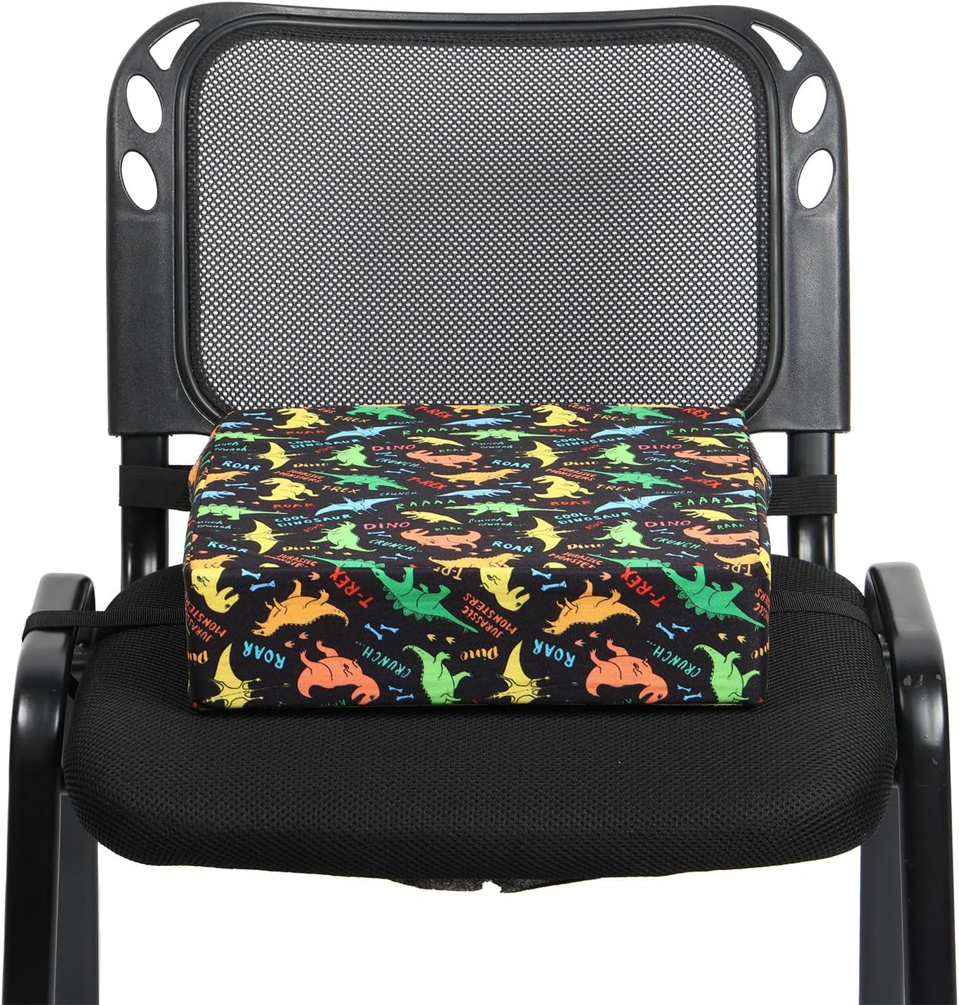 Toddler Booster Seat for Dining Table, Strong Support Booster Seat for Kitchen Chair with Adjustable Straps, Portable Booster Seat Pad, Non-Slip Heightening Cushion Booster for Children (Black) image number 6