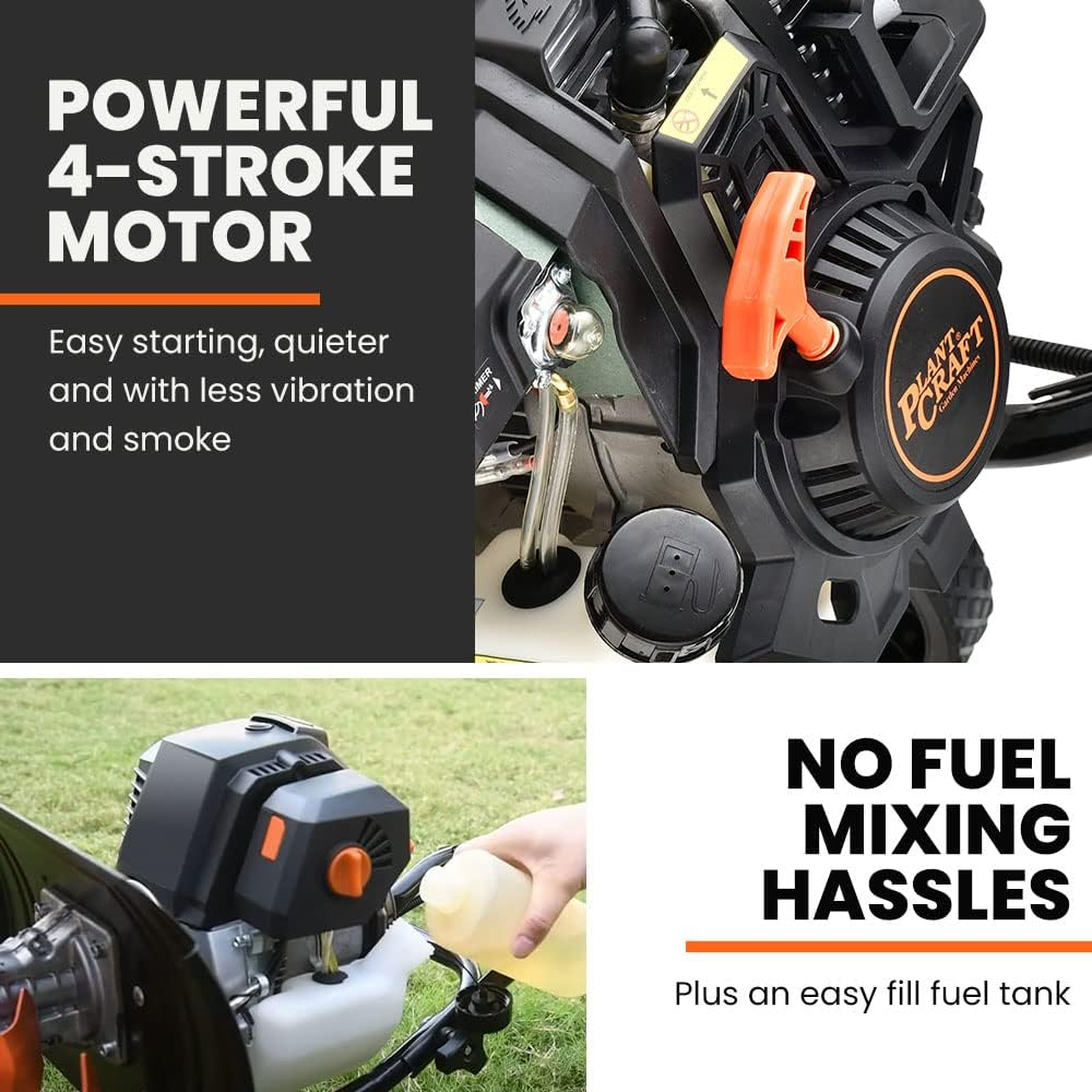 Plantcraft Cultivator Tiller Petrol 46Cc OHV 4-Stroke Engine with 6 Blades, 15 Inch, 24 Tines, Titan 9 image number 4