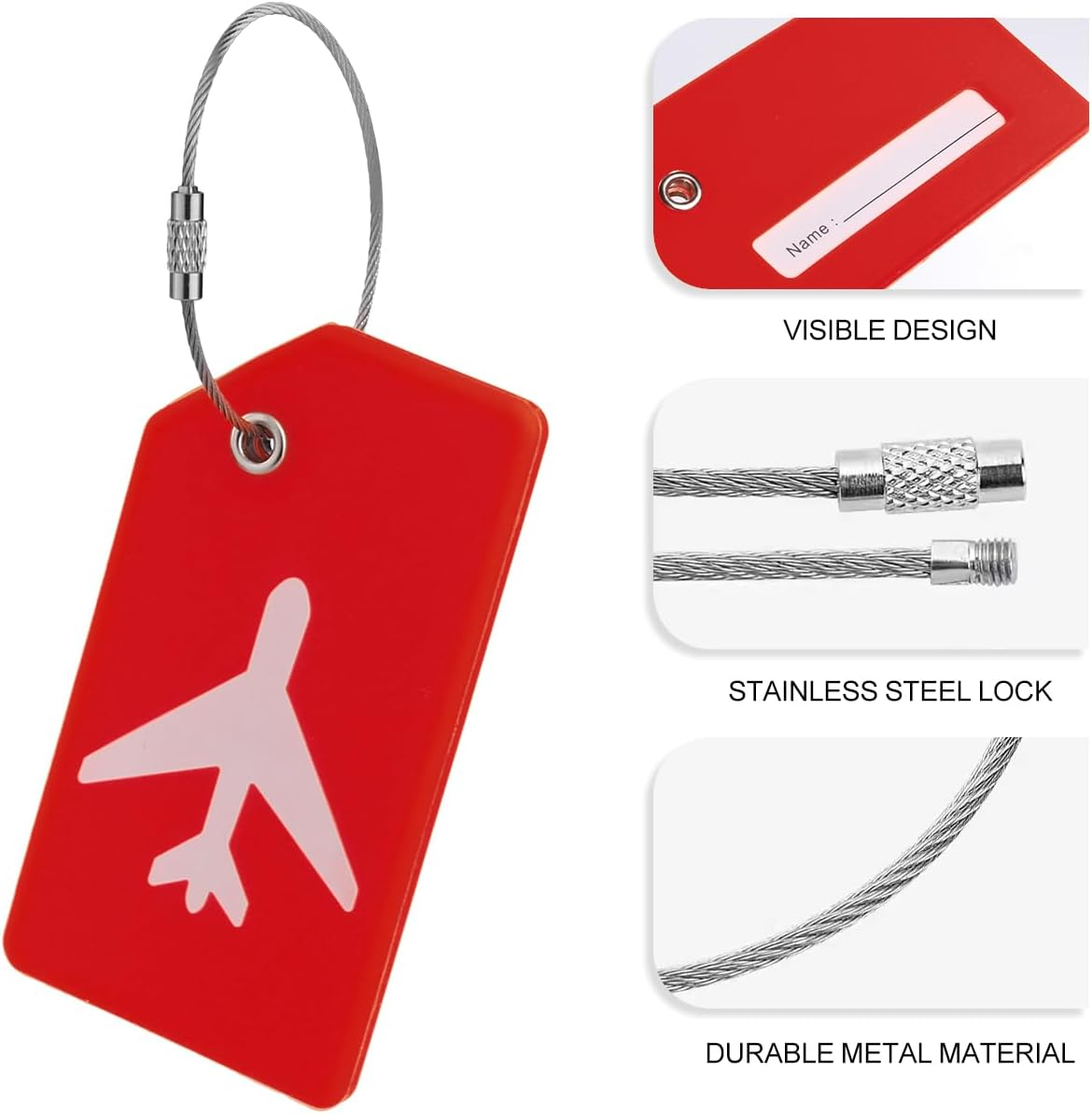 7 Pack Silicone Luggage Tag Baggage Handbag Travel Suitcase Tags Luggage Tags for Suitcases with Name ID Card Perfect to Quickly Spot Luggage Suitcase Travel Accessories by H HOME-MART (Multicolor) - Green image number 7