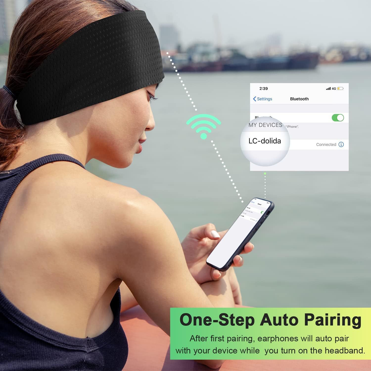 Lc-Dolida Sleep Mask with Bluetooth Headphones, Floral Sleep Headphones Bluetooth Headband for Sleeping Sports Sleep Mask for Side Sleeper, Best Gift and Travel Essentials image number 4