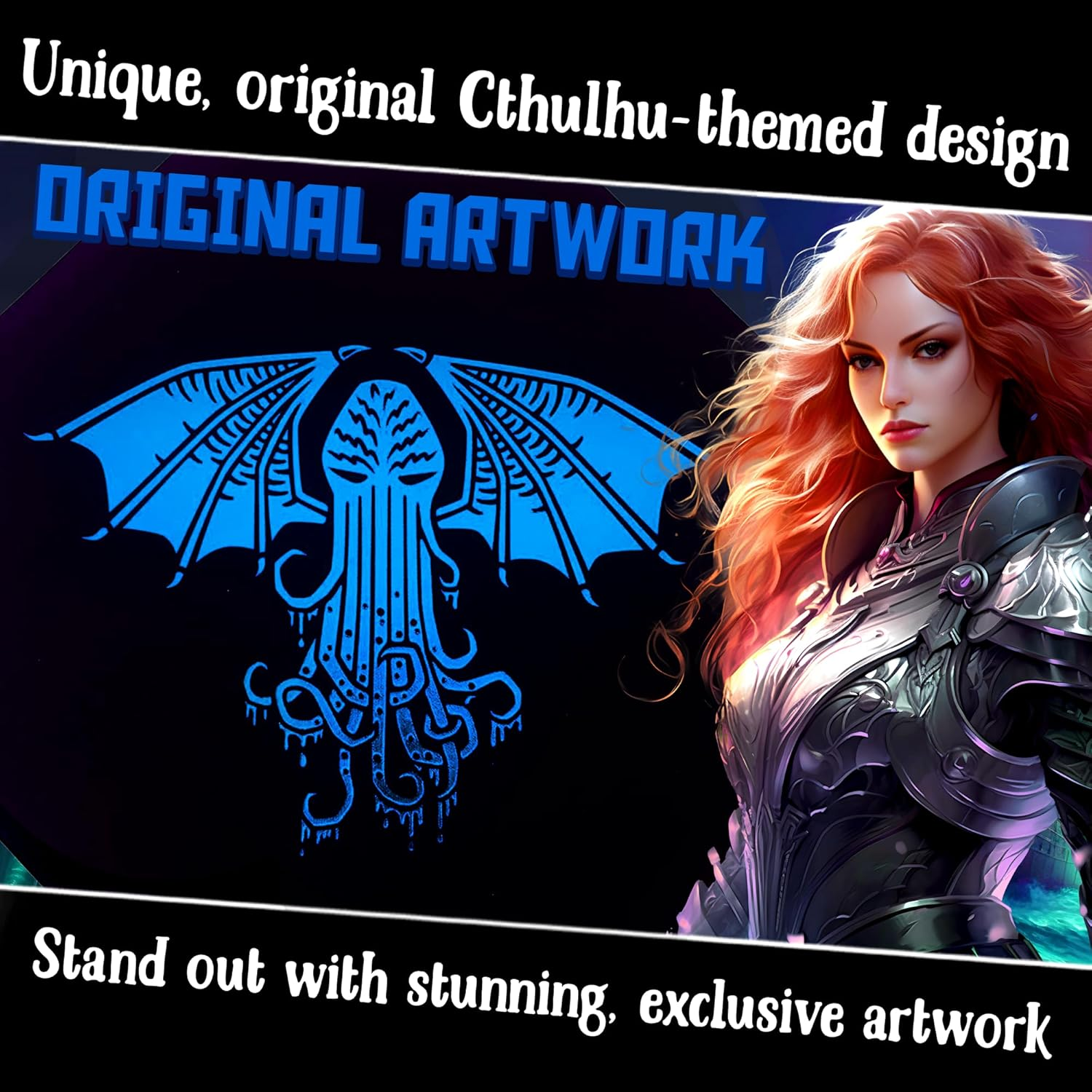 Fantasydice-Cthulhu Tome-Blue- Dice Tray - 8" Octagon with Lid and Dice Staging Area- Holds 5 Sets( 7 Dice Set/ Standard) for All Tabletop Rpgs like D&D , Call of Cthulhu, Shadowrun. image number 4