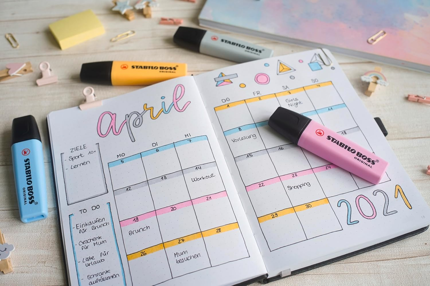 STABILO BOSS ORIGINAL Pastel - Wallet of 4 - Assorted Colours