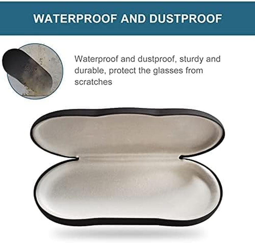 Upaclaire Clip-On Glasses Case Slim Hard Shell Ultra-Light Retro Flat Glasses Storage Box Compression Resistant Black - Black image number 7