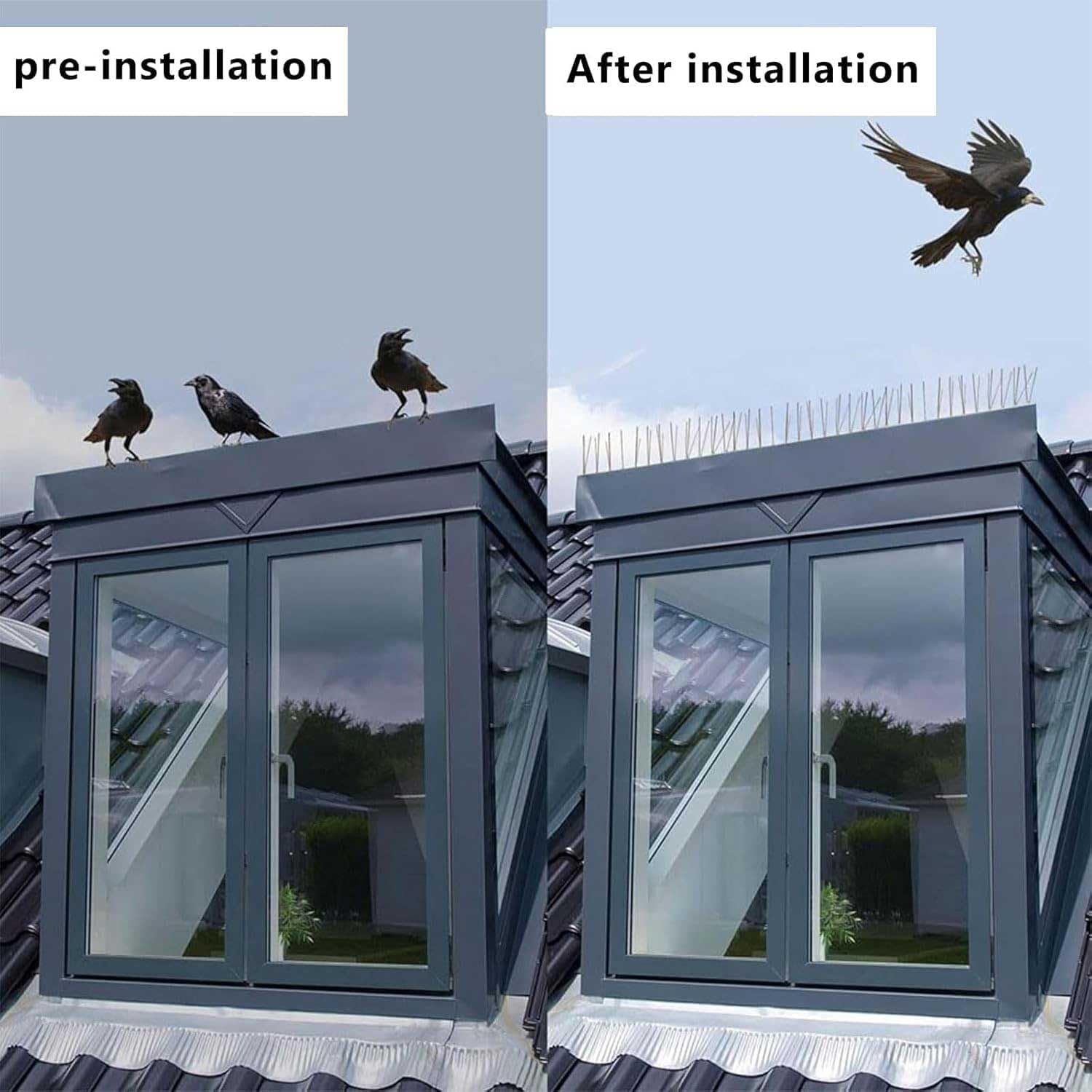 14 Rows Bird Spikes, 3.5M Length Stainless Steel anti Bird Fence Spike Disassembled anti Bird Spikes Smooth Bird Repellent Devices Outdoor for Balcony Roof Garden Window image number 5