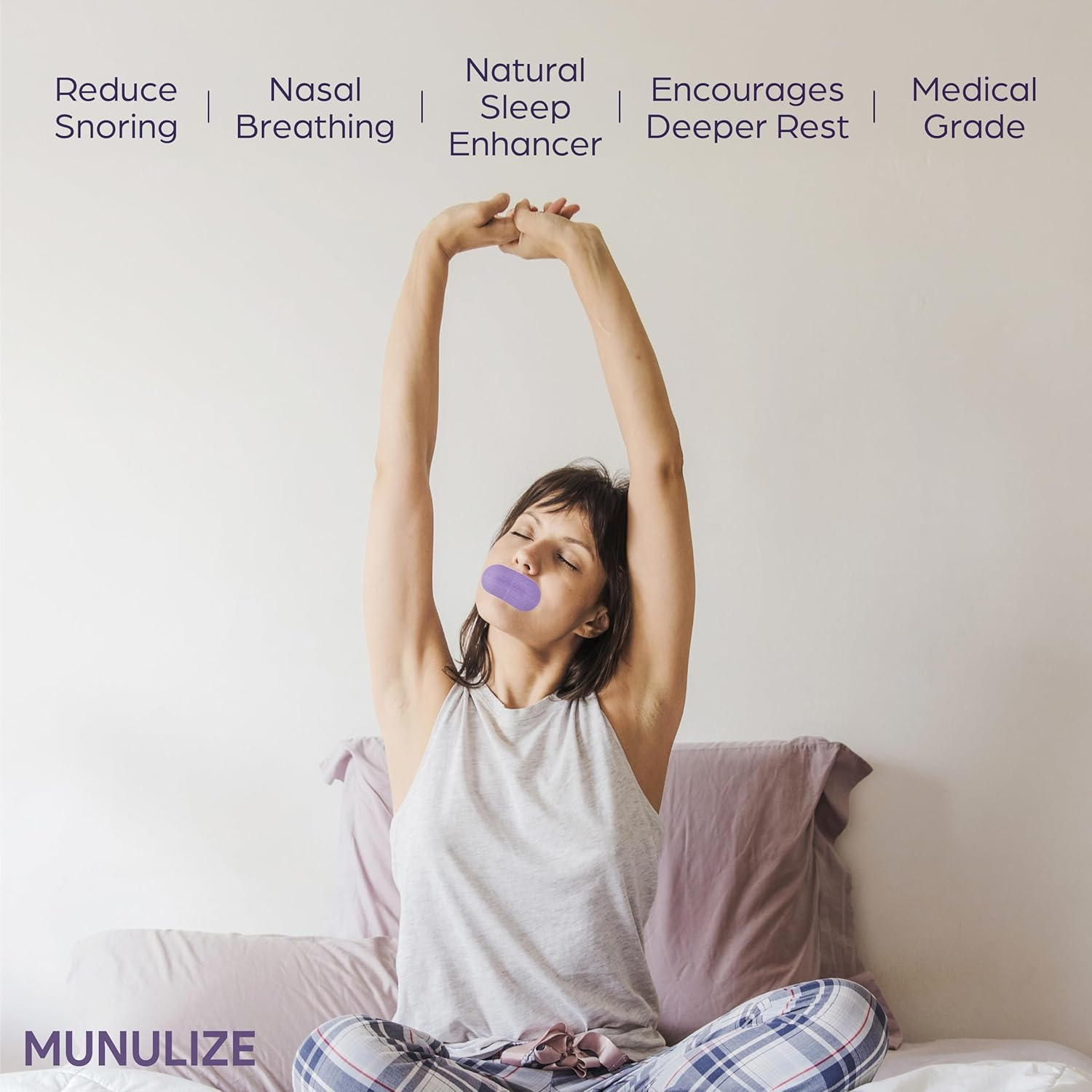 Lavender Scented Mouth Tape for Sleeping - anti Snoring Devices - Nasal Breath -Snore Reducing Aids- Promote Nose Breathing - Cotton Made Mouth Strips - Hypoallergenic Sleep Tape - Better Sleep Aid image number 1