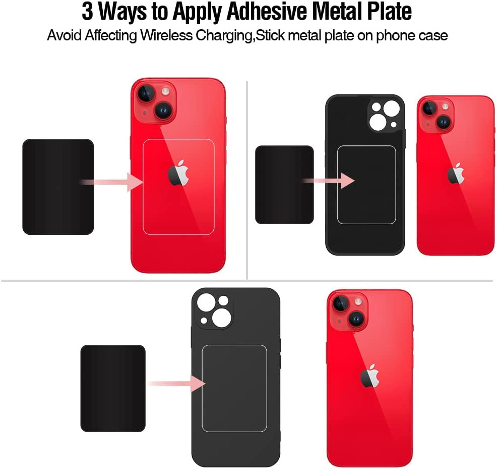 [8 Pack] Magnetic Car Mount Holder Metal Plates, TIQUS 65X45Mm Black Rectangle Universal Replacement Mount Metal Plate Kit with Adhesive for Magnetic Car Mount Cell Phone Holder image number 1