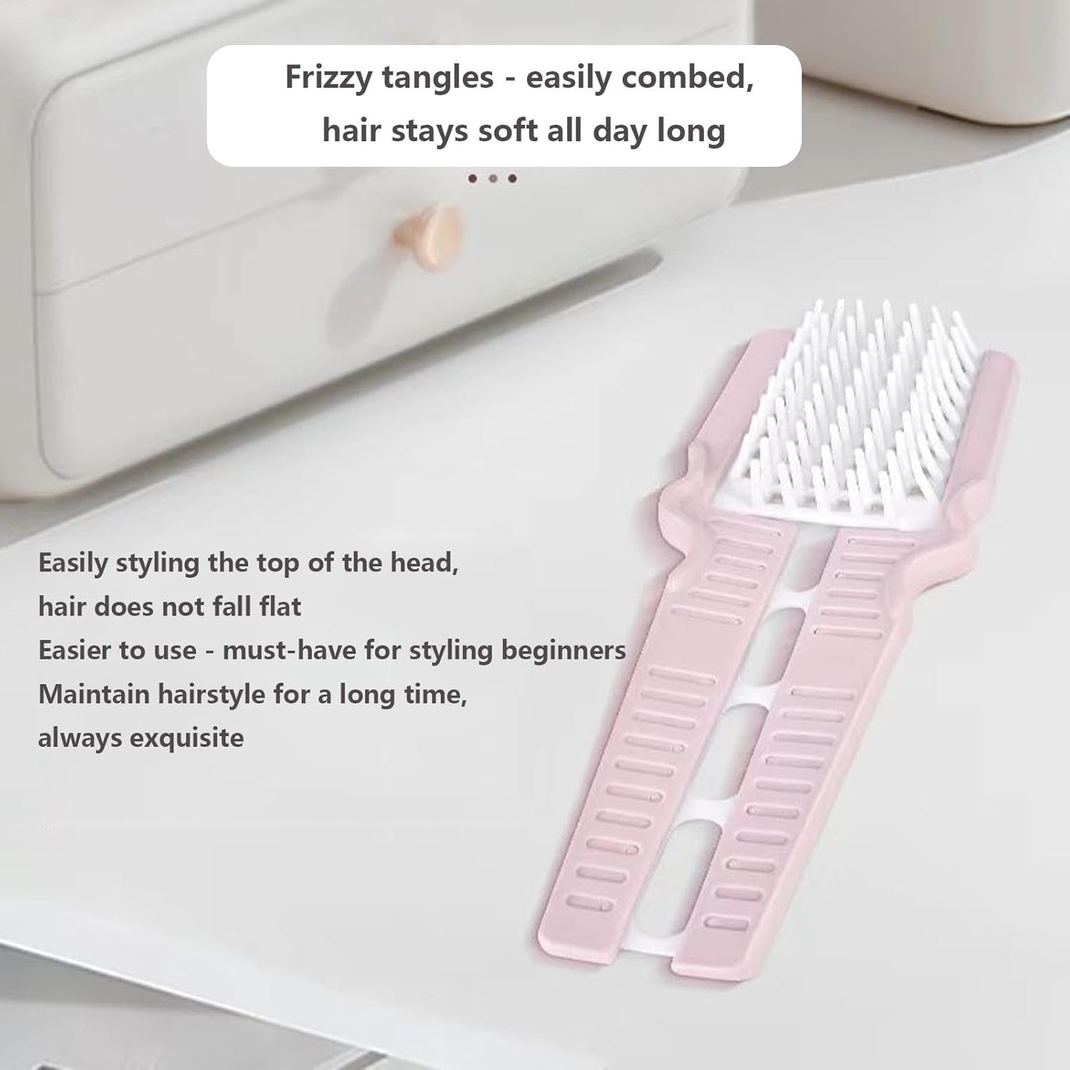 Detailer Brush, Foldable Detailing Brush, Wet Detailing Brush, Dry Detailing Brush, Vented Hair Brush, Wet and Dry Usage Gentle Detangling Vented Design for Faster Drying Straight Curly Hair image number 3