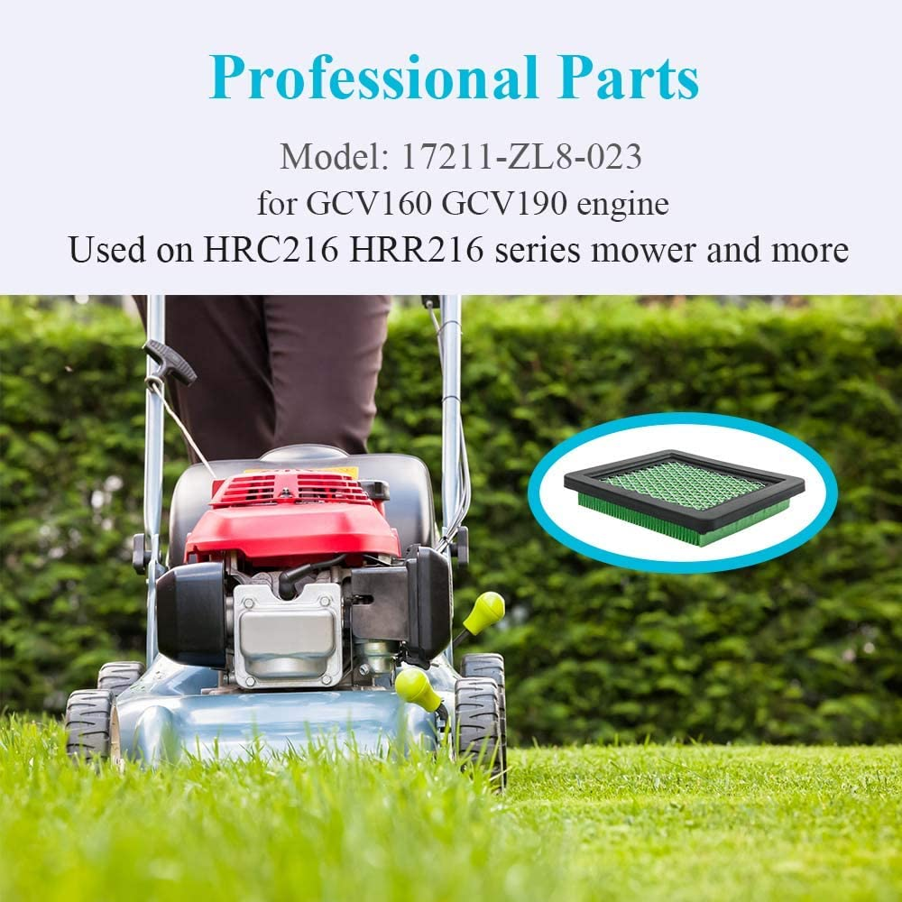 HOODELL 5 Pack 17211-Zl8-023 Air Filter, Compatible for Honda Gcv160 Gcv190, Husqvarna 7021P, Premium Lawn Mower Air Cleaner Element image number 1