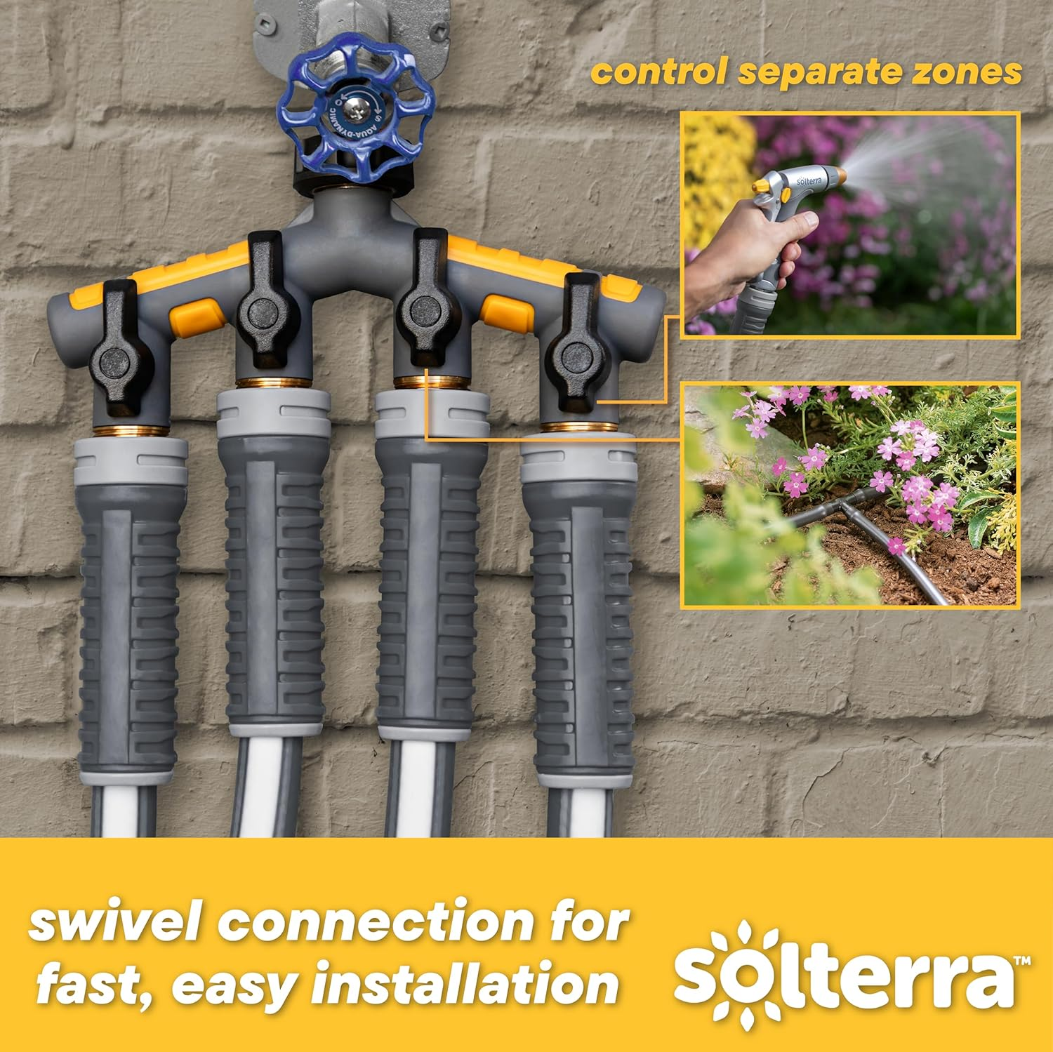 Solterra Garden Hose Manifold with Shut-Offs image number 3