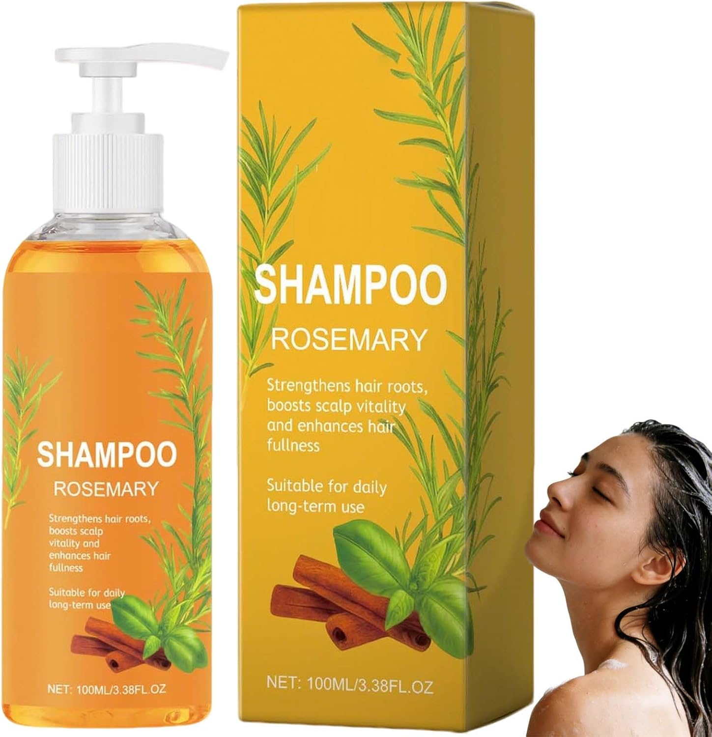 Rosemary Hair Care Shampoo, Thickening & Volumizing Shampoo for Thinning Hair Fine Hairs, Strengthening Daily Care Sham/Poos for Greasy Hairs & Dry Haired, Gentle Haired Sham/Poos for Smoother. (2PCS)