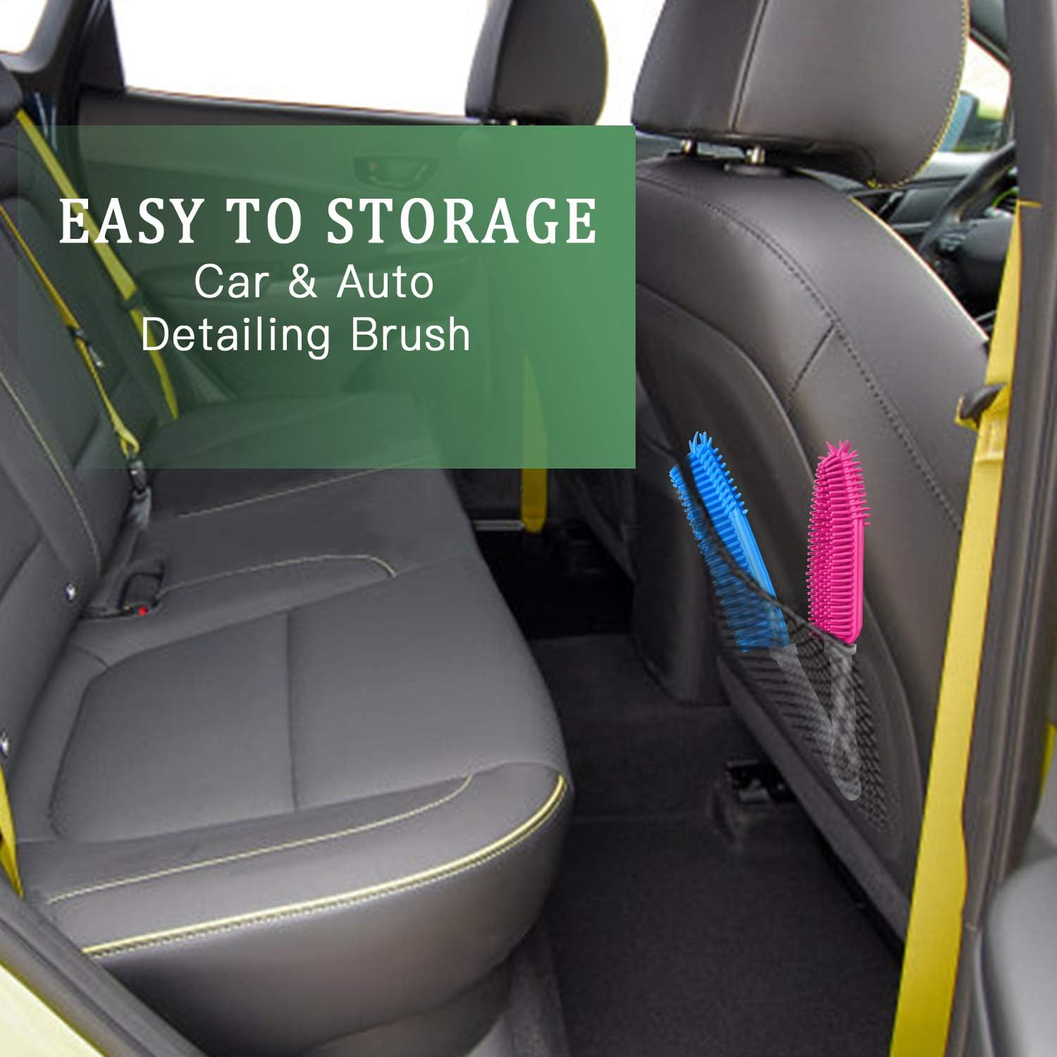 3 Pieces Pet Hair Remove Brush, Akamino Car & Auto Detailing Brush - Hair Lint Remover for Dogs Cats, Rubber Massage Brush for Furniture, Car Interiors, Carpet