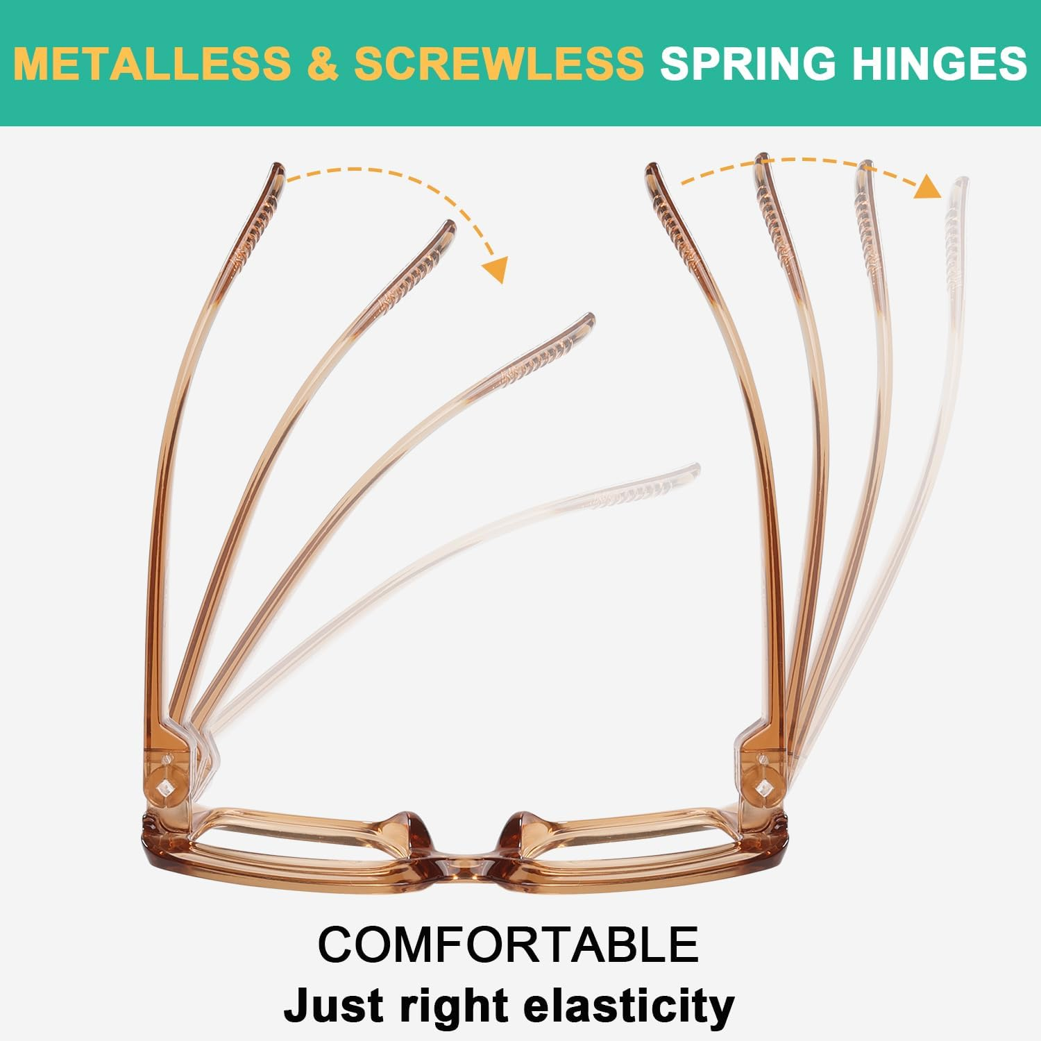 Eyekepper Women'S Reading Glasses Metalless Screwless Spring Hinges 6 Pack Woman Oversized Square Thickness Frame Reading Aid - Mixing +1.25