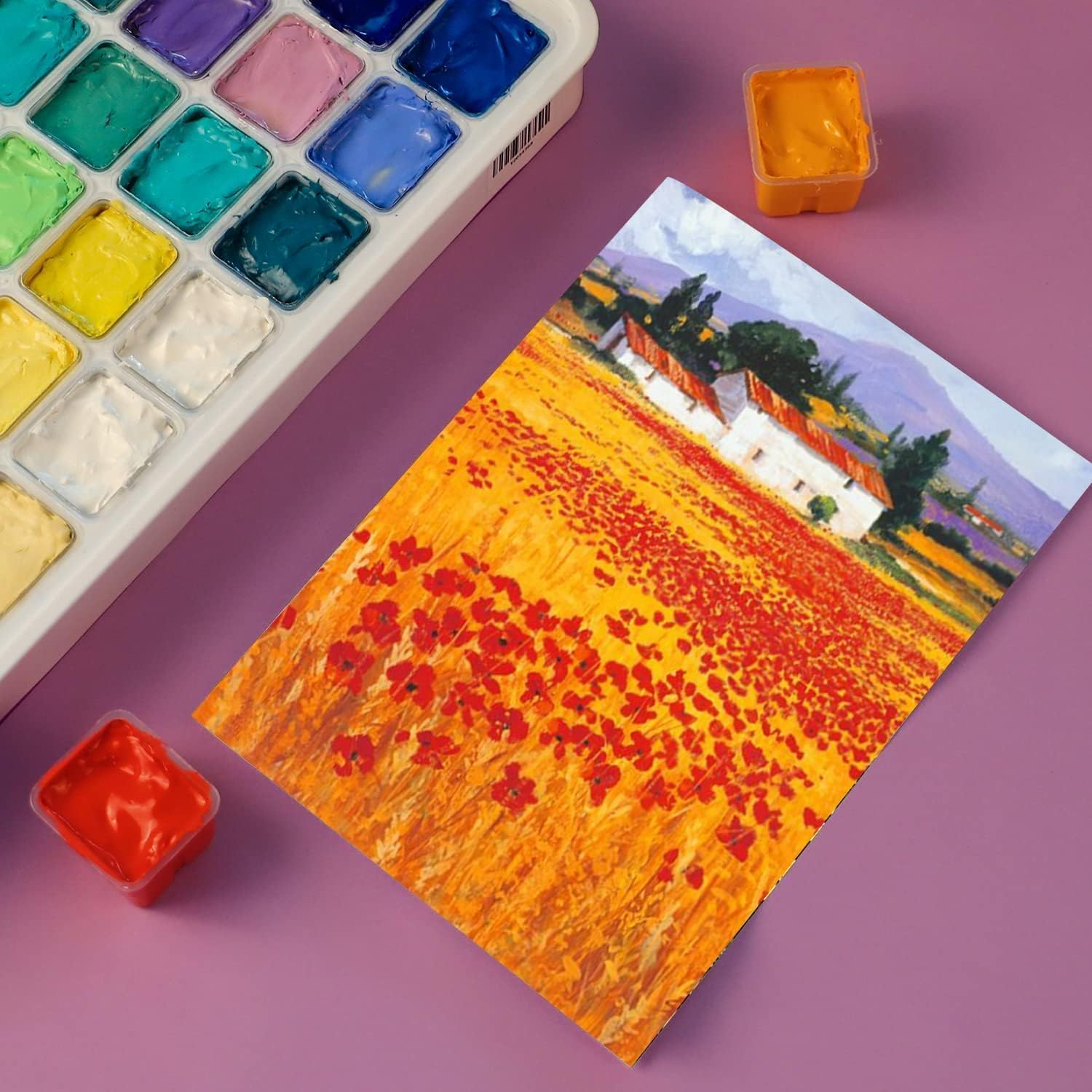 AOOK MIYA Gouache Paint Set, 56 Colors X 30 ML (56 Colors) image number 1