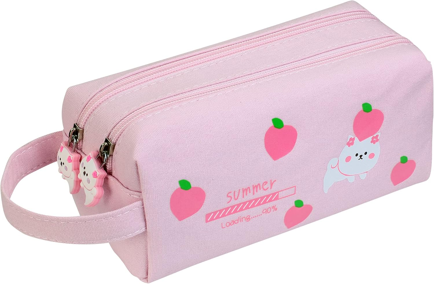 Wittysilly Cute Bear Pencil Pouch for Boys, Kawaii Large Capacity Blue Pencil Case, Stationery Organizer Bag, High School College Pen Case, Office Supply Case Organizer (Sky Blue)