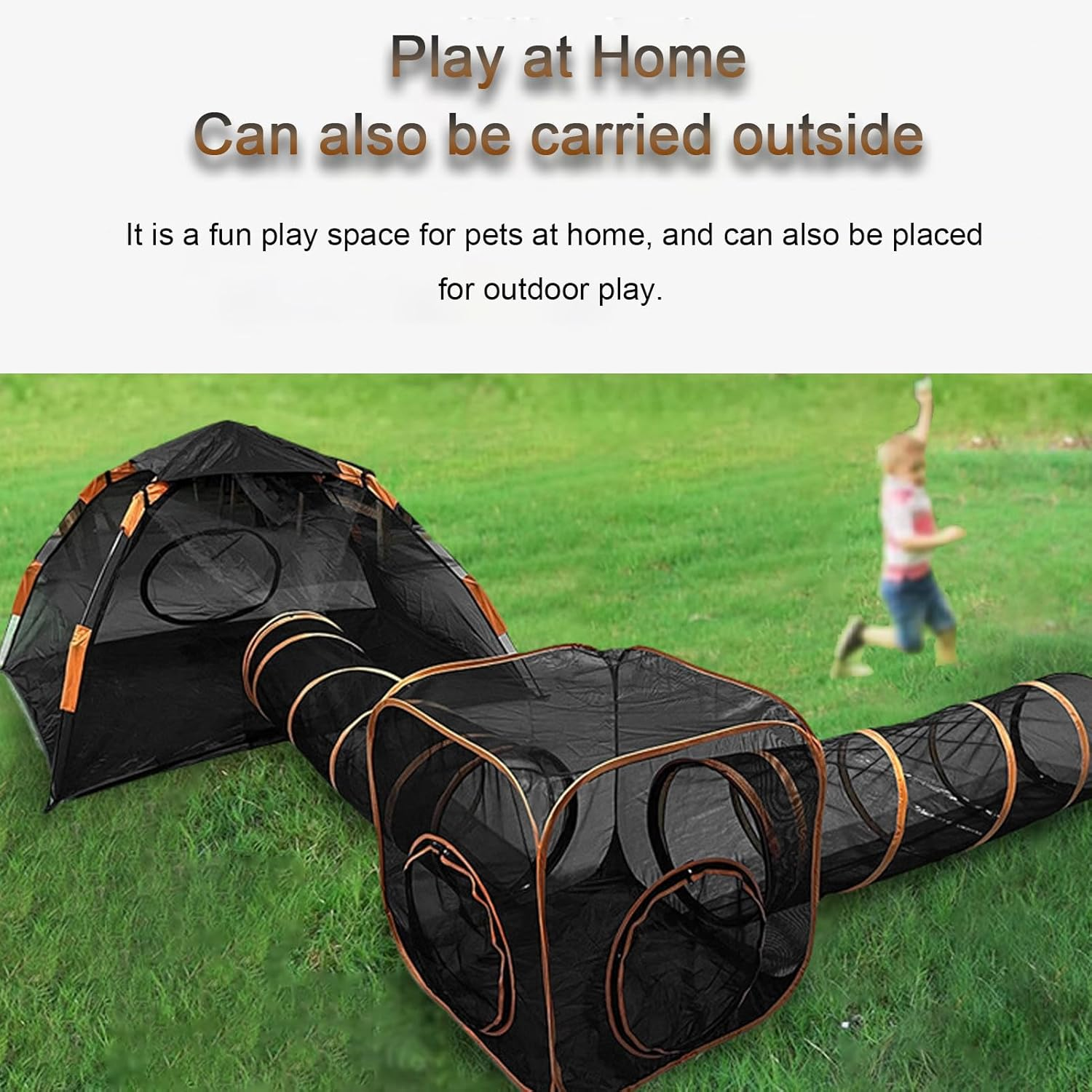 Outdoor Cat Enclosures with Cat Tunnel, Pop up Portable Playpen for Cats, Foldable Outdoor/Indoor Cat House - Rabbits Ferrets, Small Animals Pet Tent image number 6