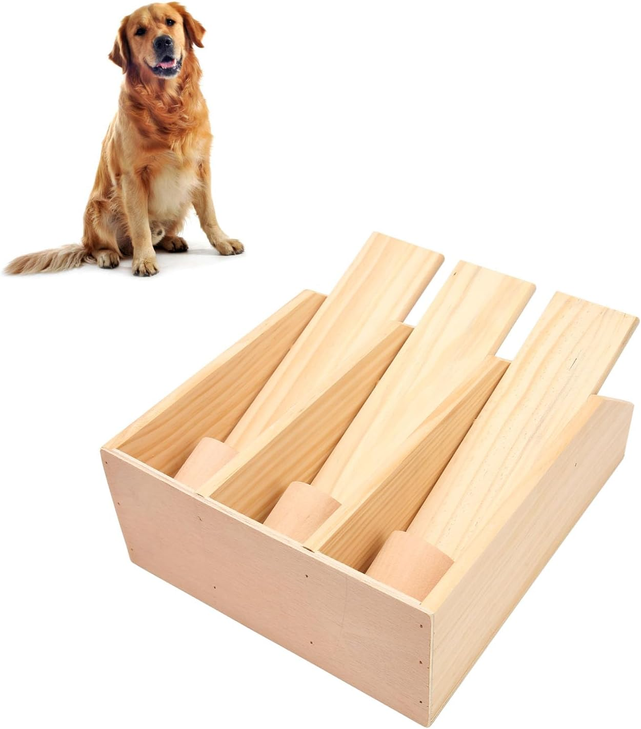 Dog Puzzle Toys Wooden,Dog Puzzle Foraging Toys Fun Interactive Training Pet Wooden Foraging Toy for Dogs Cats Pets image number 5