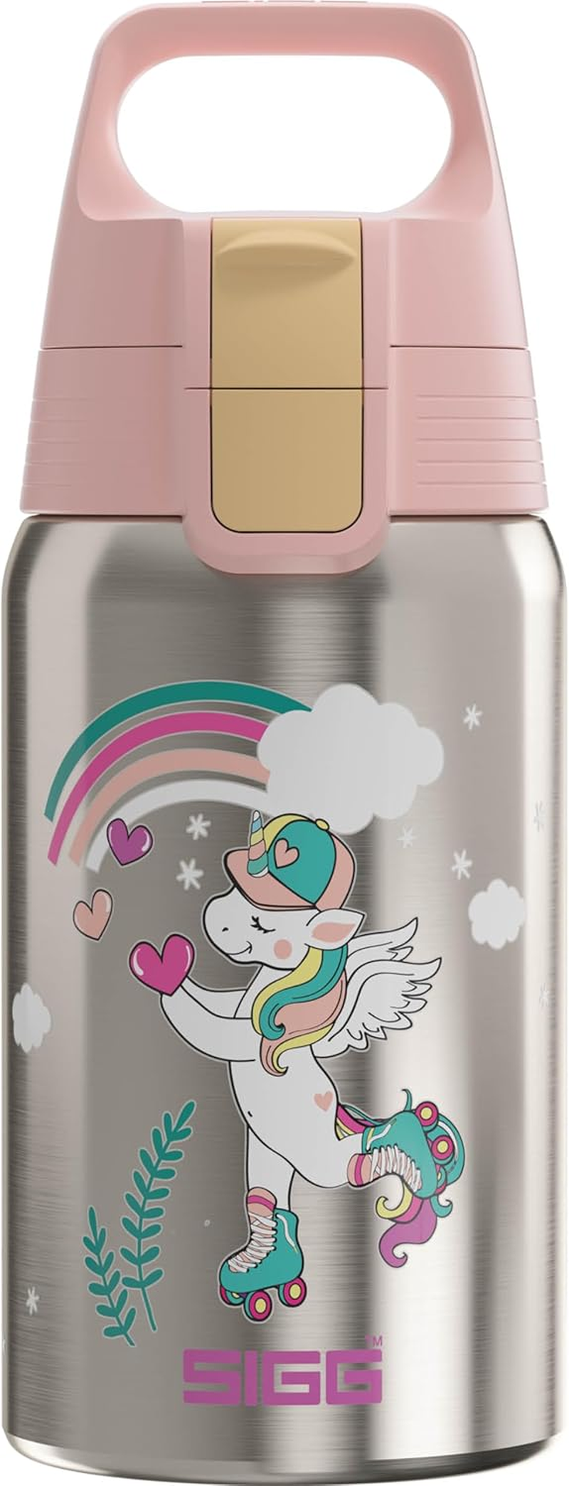 SIGG - Kids Water Bottle - Shield ONE Atlantis - Leakproof - Lightweight - BPA Free - Stainless Steel - Light Blue with Mermaid - 17 Oz - Fly Away image number 7