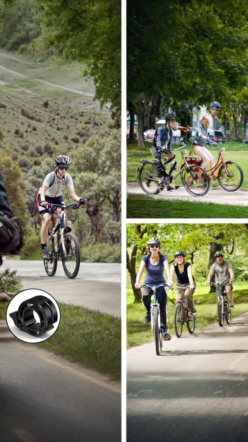 Honwor Double Aluminum Bicycle Bell with Loud Bicycle Bell by Clear Sound for 21Mm-22Mm Handlebars on Mountain Bikes and Road Bikes for Adults and Children image number 6