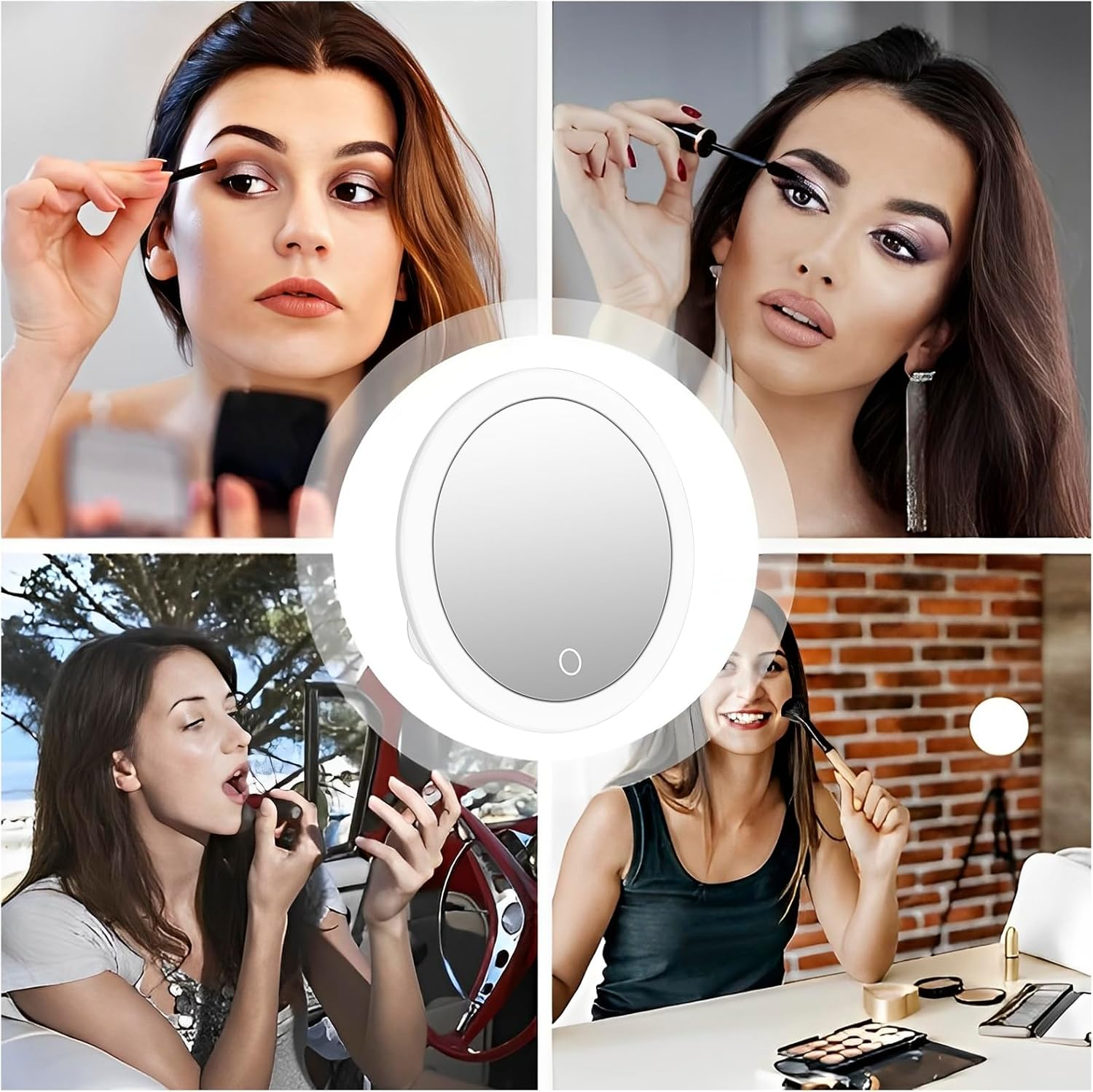 10X Magnifying Mirror with Light 6.8Inch Magnifying Makeup Mirror with 3 Suction Cups Backlit LED Cosmetic Mirror Portable Lighted Makeup Mirror for Bedroom Bathroom Travel 6.8&times;1.6Inches image number 2