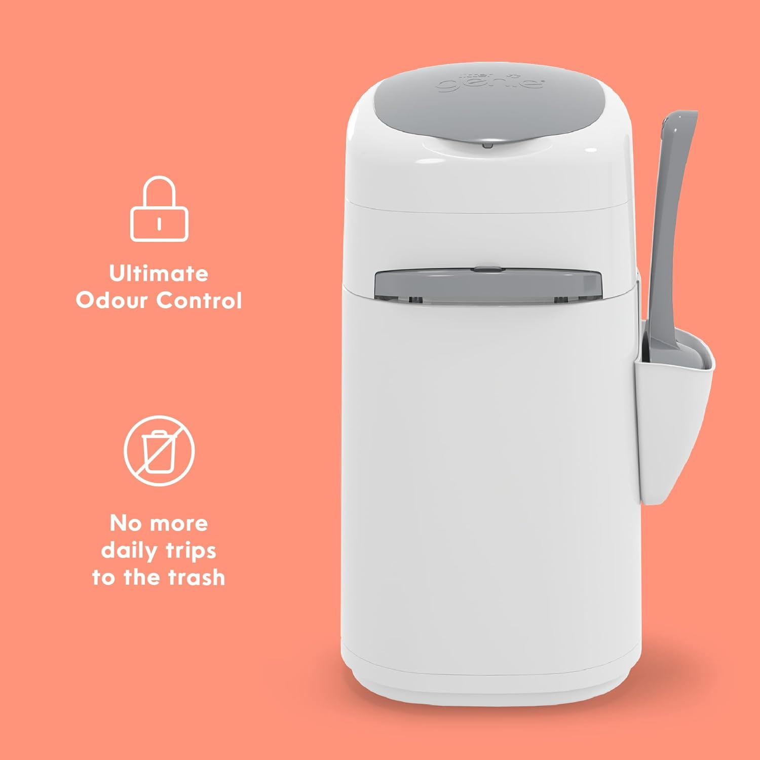 Litter Genie Style Pail |Cat Litter Waste Disposal System for Odor Control | Includes 1 Square Refill Bag image number 6