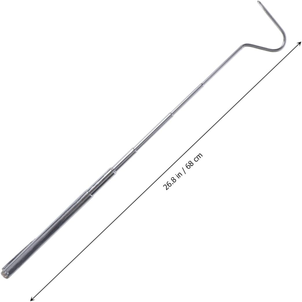 Levemolo Snake Tool Snake Enclosure Collapsible Snake Hook Gripper Misting Terrarium Reptile Bendable Reptile Decor Extensible Snake Hook Telescoping Pole with Hook Rat Cage Picker Silver image number 2