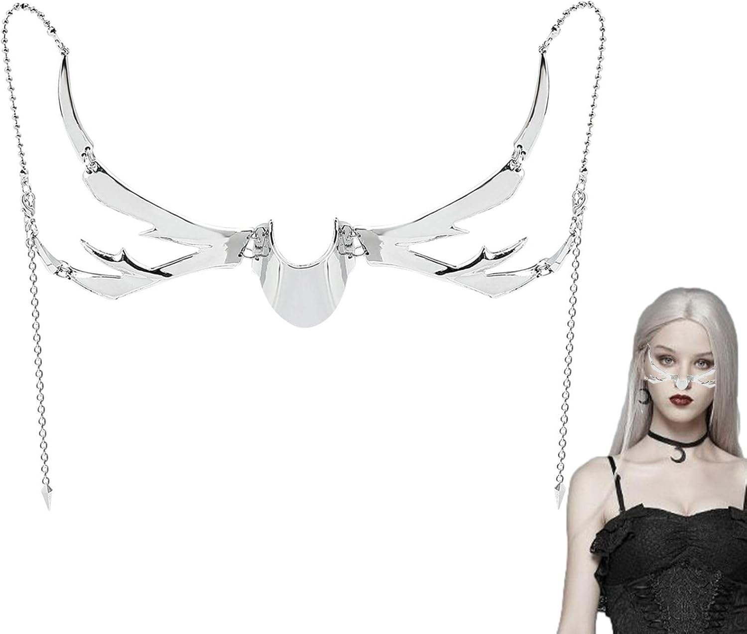 Steampunk Face Silver - Masquerade Face Decoration | Cosplay Masque Festival Half Masque Half-Face