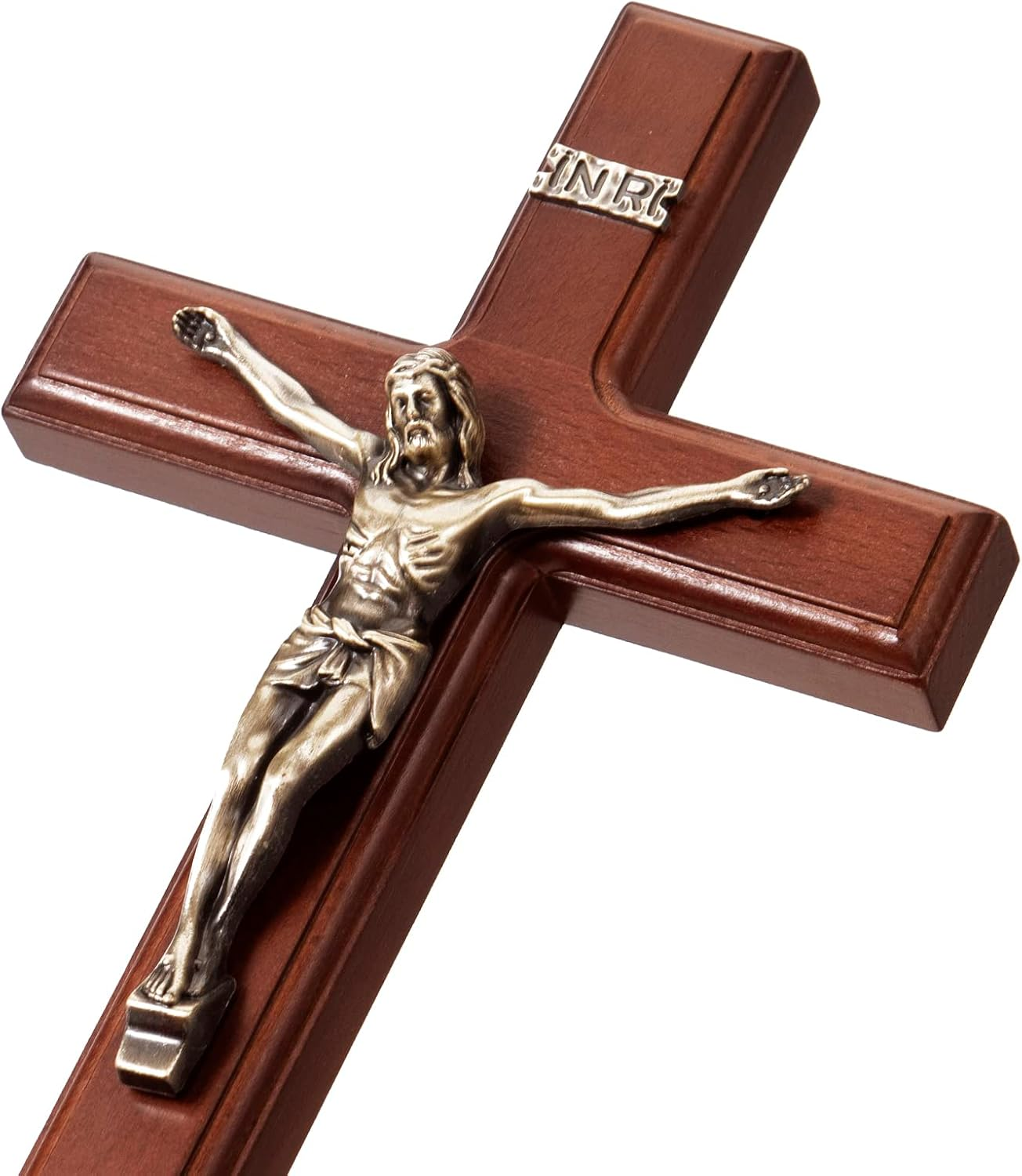 ARCHOBAN 10" Crucifix Wall Cross &ndash; Catholic Wooden Jesus Christ Cross for Wall or Prayer Room, Solid Wood Home Decor