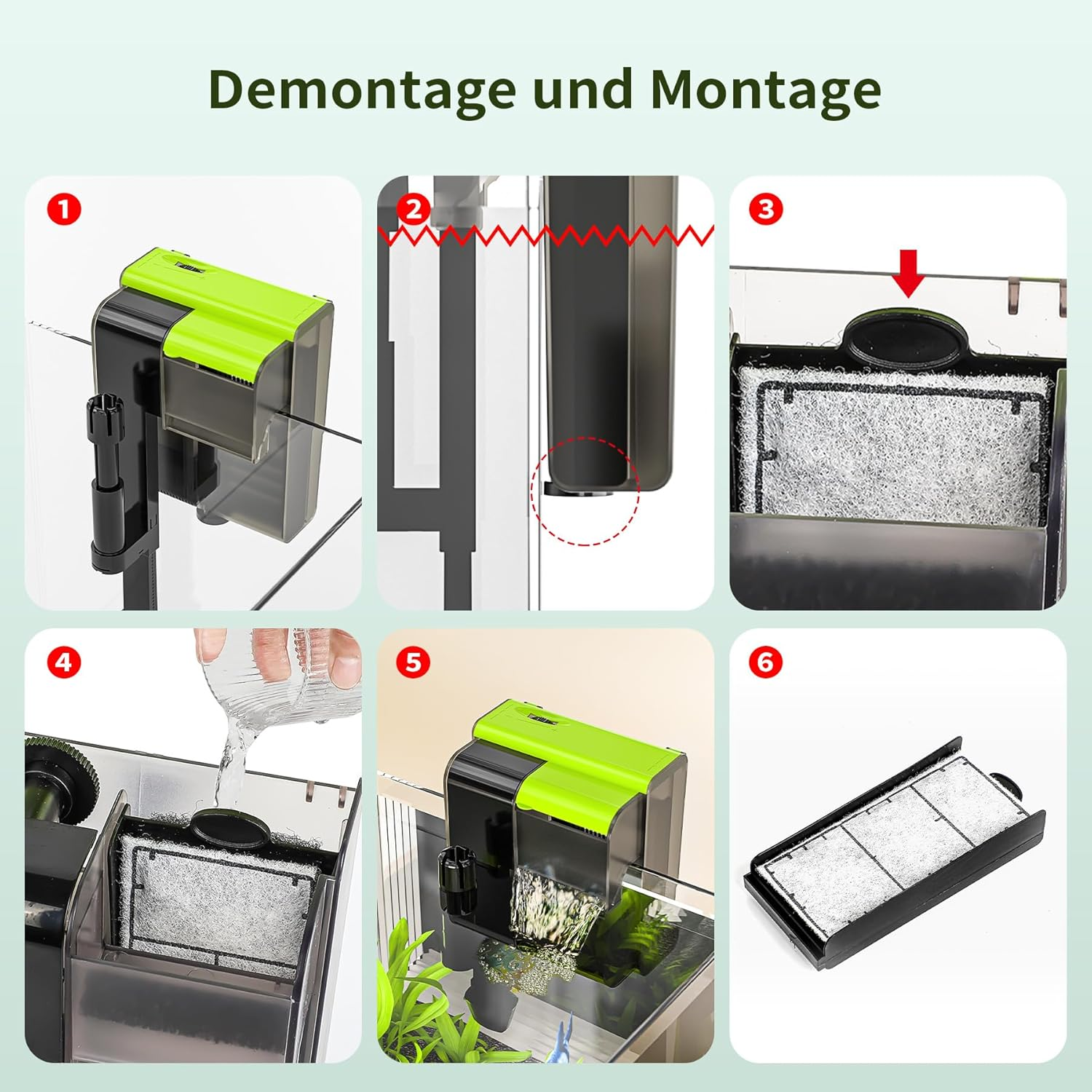 Forever Speed Aquarium External Filter with UVC 4-In-1 Adjustable Flow Hang on Filter 450L/H Waterfall Filter for 10-100L Aquariums