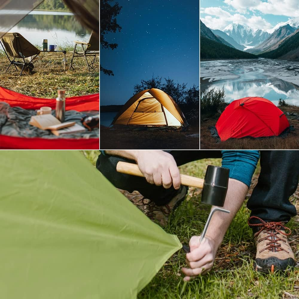 Tent Pegs 10Pcs 18Cm Metal Heavy Duty Tent Hooks Camping Pegs Steel Tent Ground Pegs for Tarpaulin Football Net Marquees Hiking Traveling Beach and Outdoor image number 2