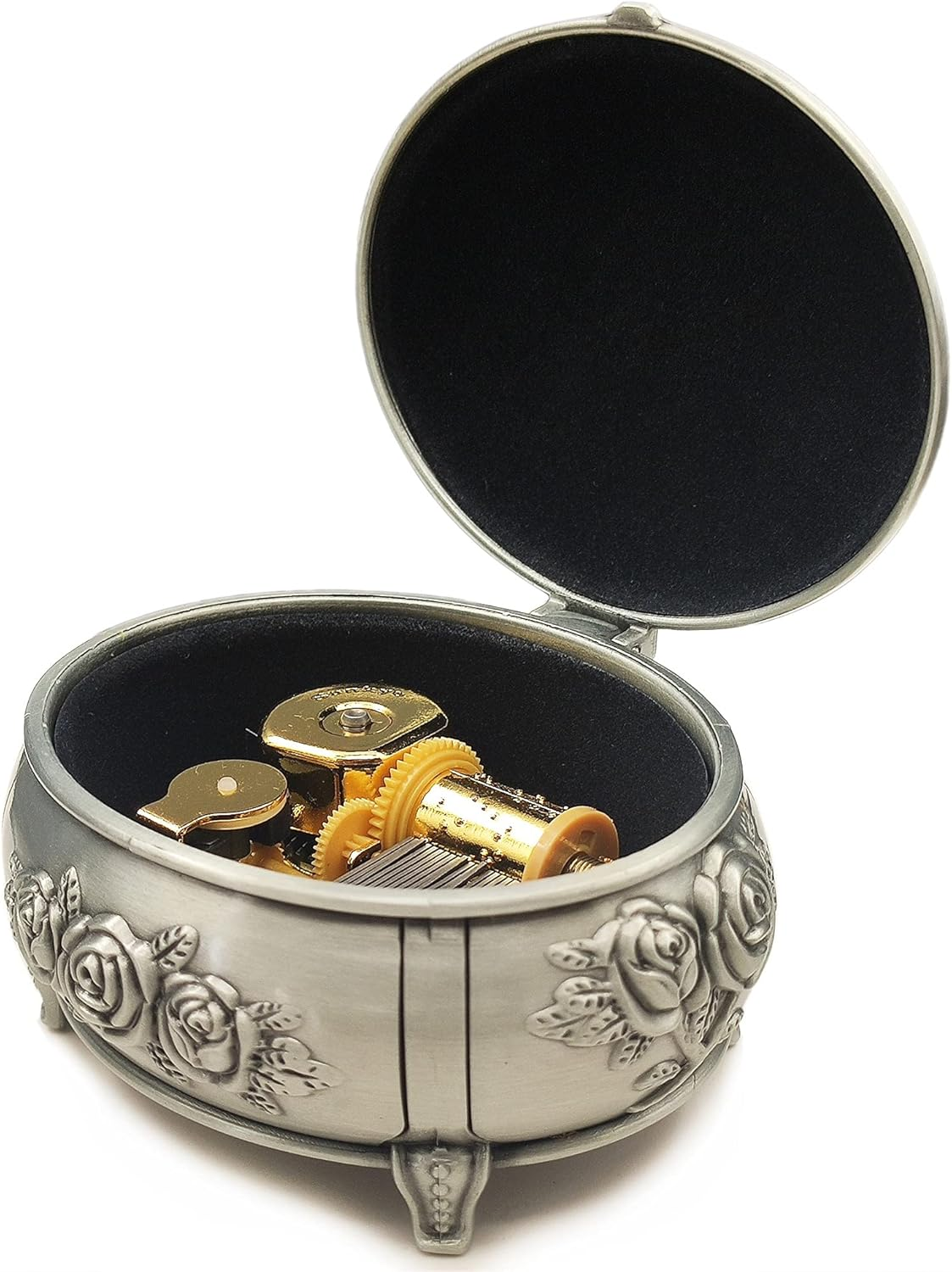 Falado Wingostore Metal Alloy Music Box with Embossed Stamping, Winded and Gold Movement, for Christmas, Birthday, Valentine'S Day (Embossed Alloy Pattern 3YMSS, You Are My Sunshine)