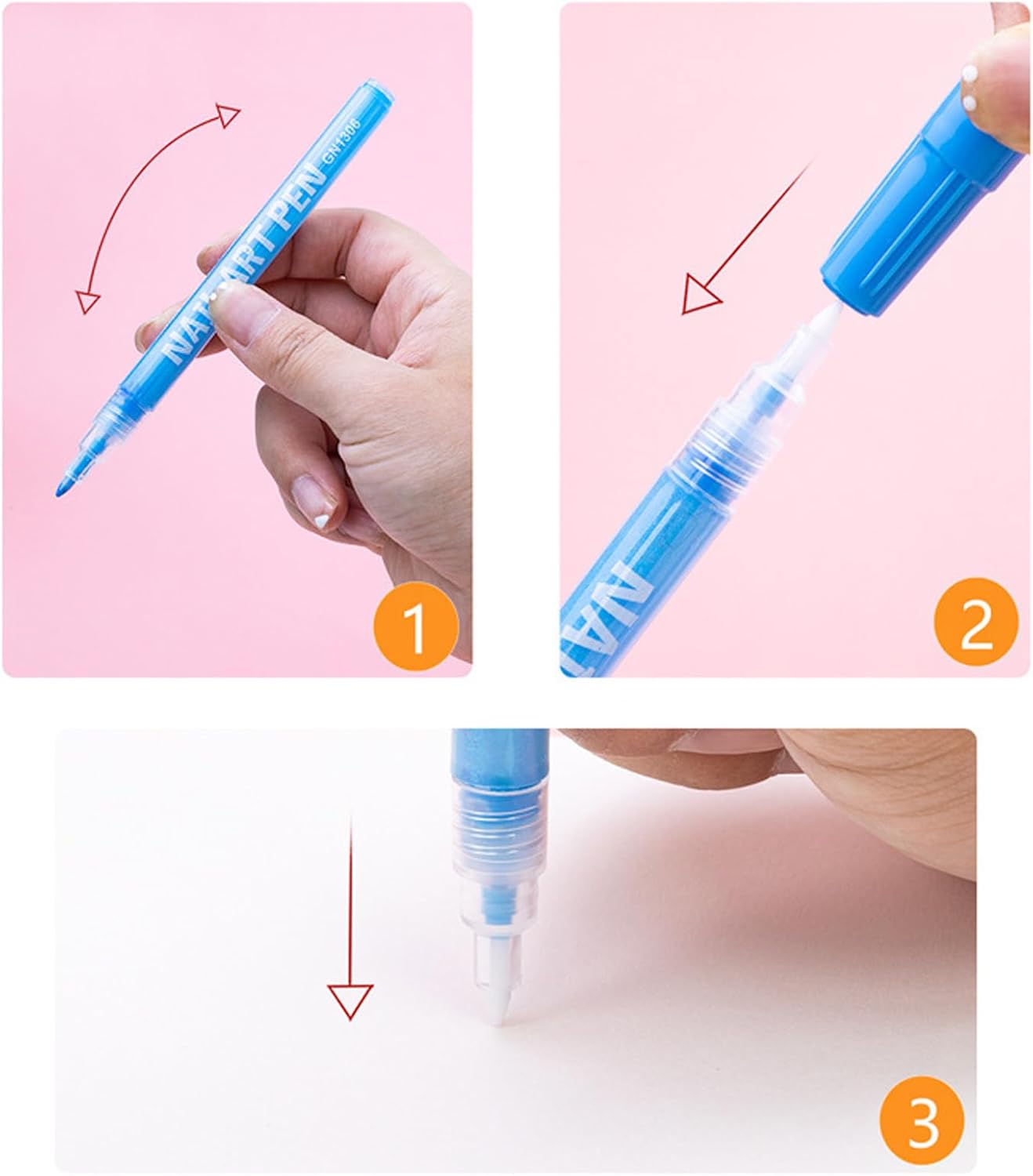 Cileznw Nail Pen - 12 Colors Quick Dry Acrylic Paint with Tips | Nail Decoration Pen | for Kids Christmas Stocking Stuffers Beginners Teens Women Nail Night Girls image number 6