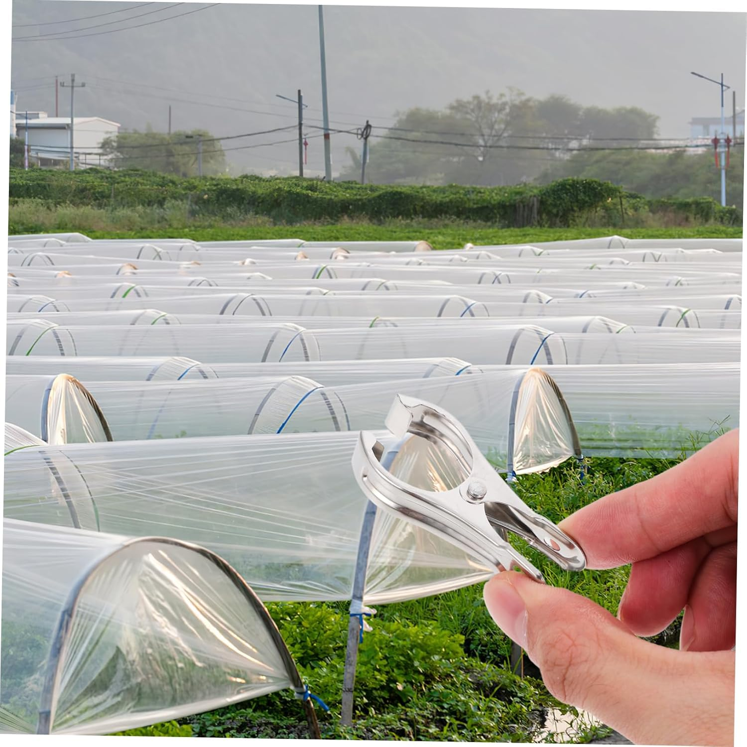 BEBEMOKO 36Pcs Multi-Functional Plant Support Clips Windproof Clamps for Gardening Greenhouse Film Shade Clip Heavy Duty Lock Grip image number 6