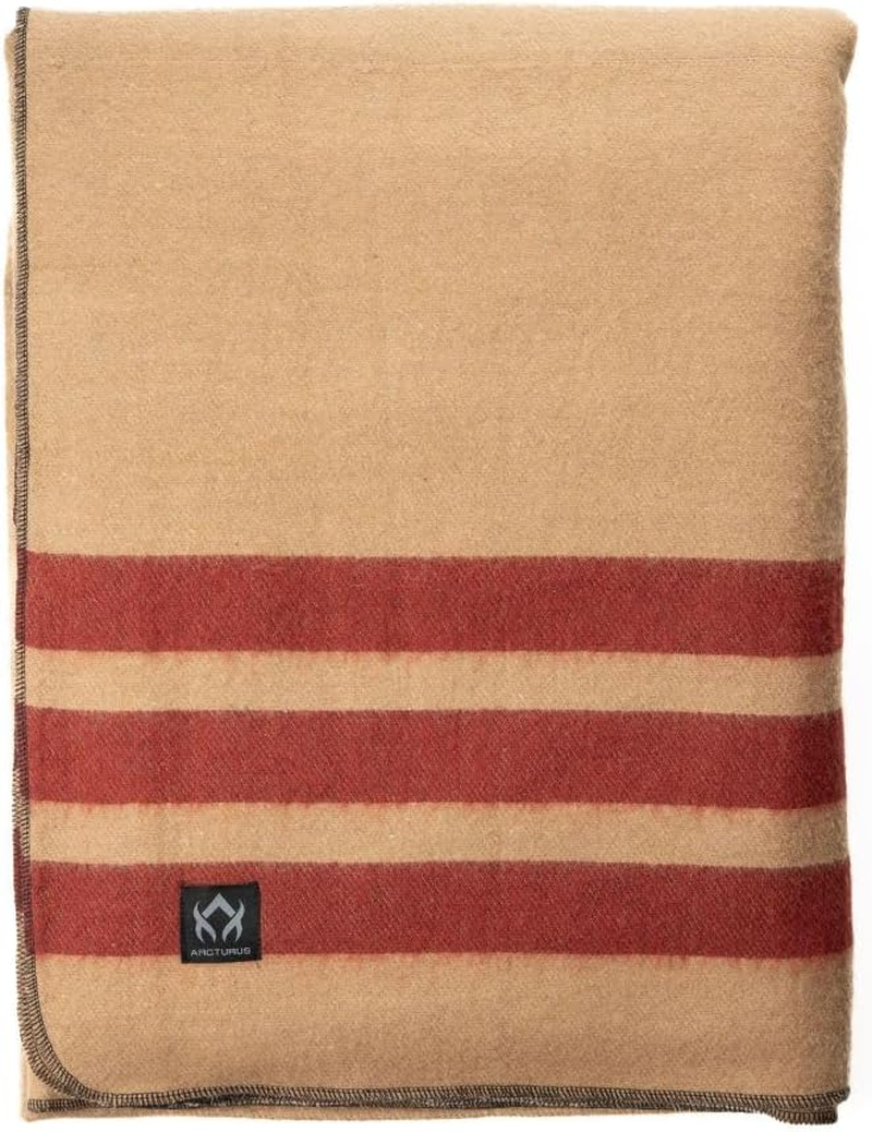 Arcturus Mt. Rainier Wool Blanket - over 4 Pounds Warm, Heavy, Washable, Large | Great for Camping, Outdoors, Survival & Emergency Kits