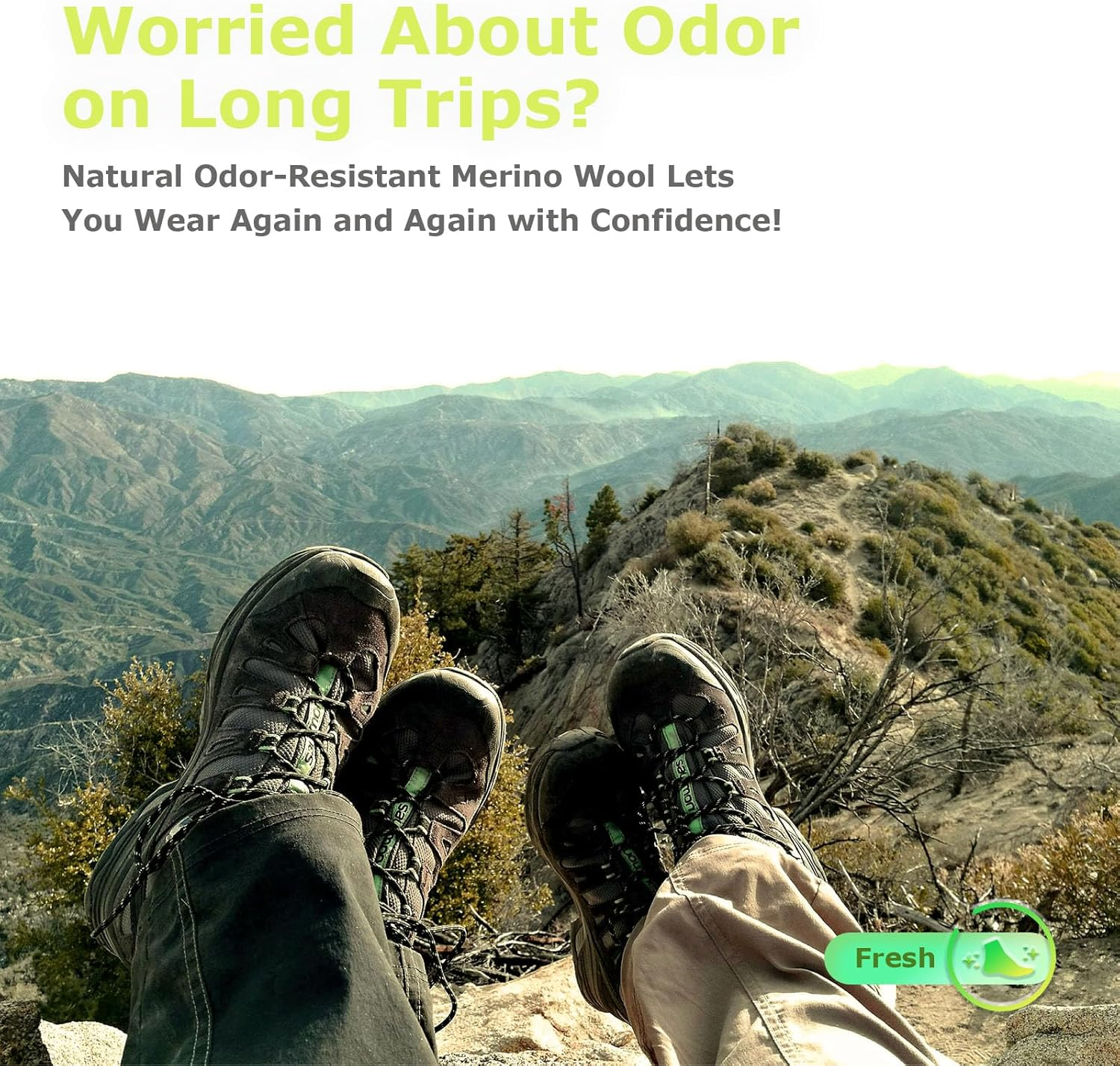 Merino Protect Merino Wool Toe Socks for Men&Women Hiking Socks Odor Resistant Crew Running Socks image number 6